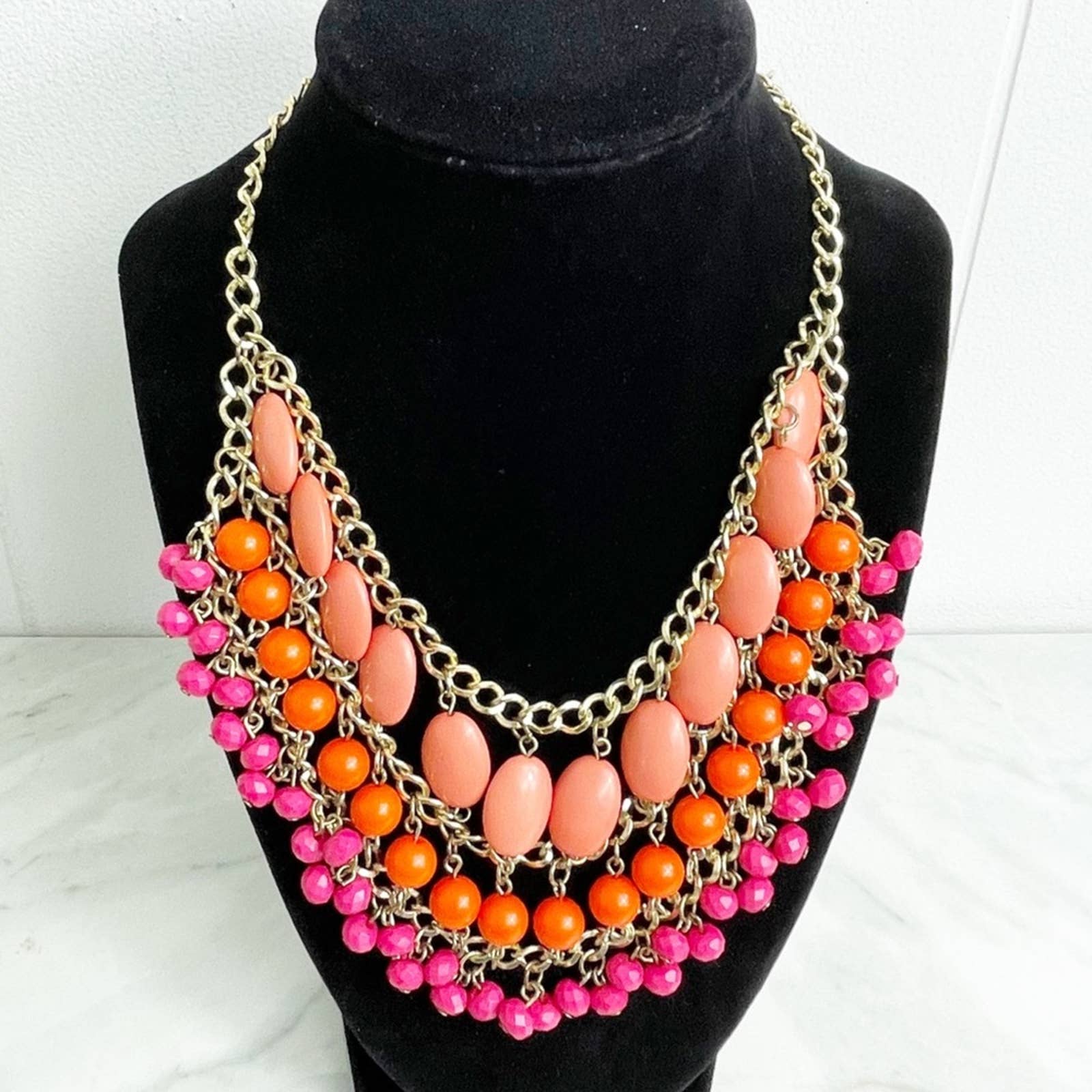 Vintage Tiered Bobble Bead Statement Necklace - Image 2