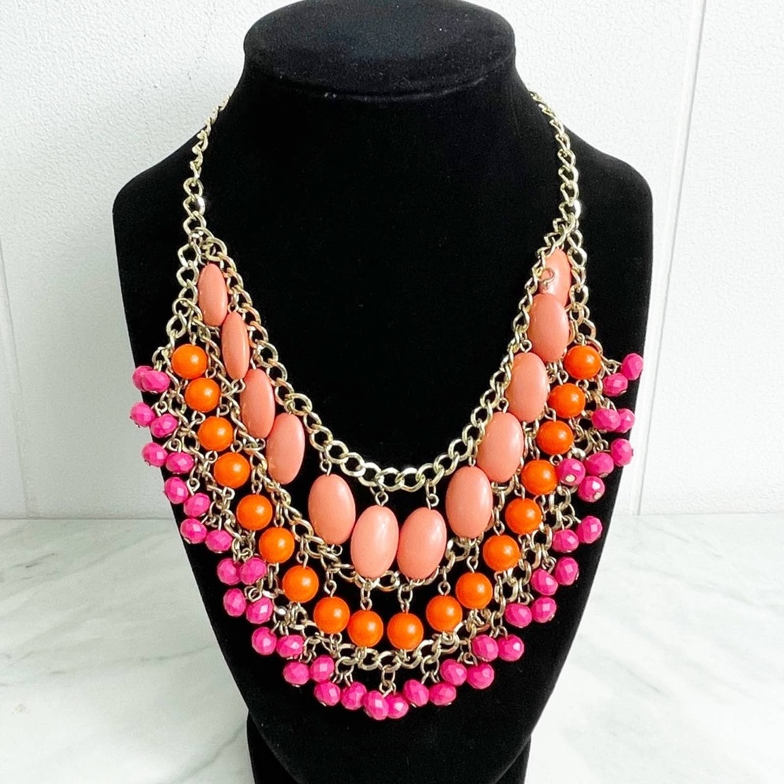 Vintage Tiered Bobble Bead Statement Necklace - Image 3