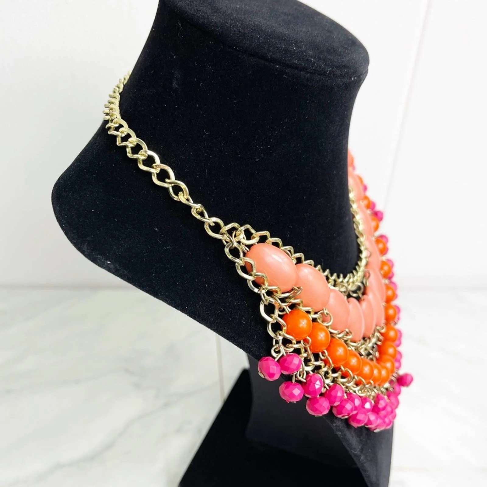 Vintage Tiered Bobble Bead Statement Necklace - Image 7