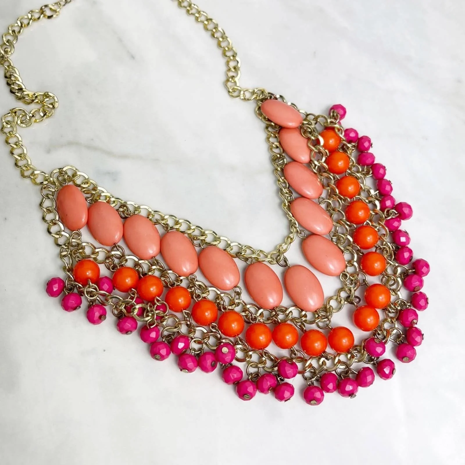 Vintage Tiered Bobble Bead Statement Necklace - Image 9