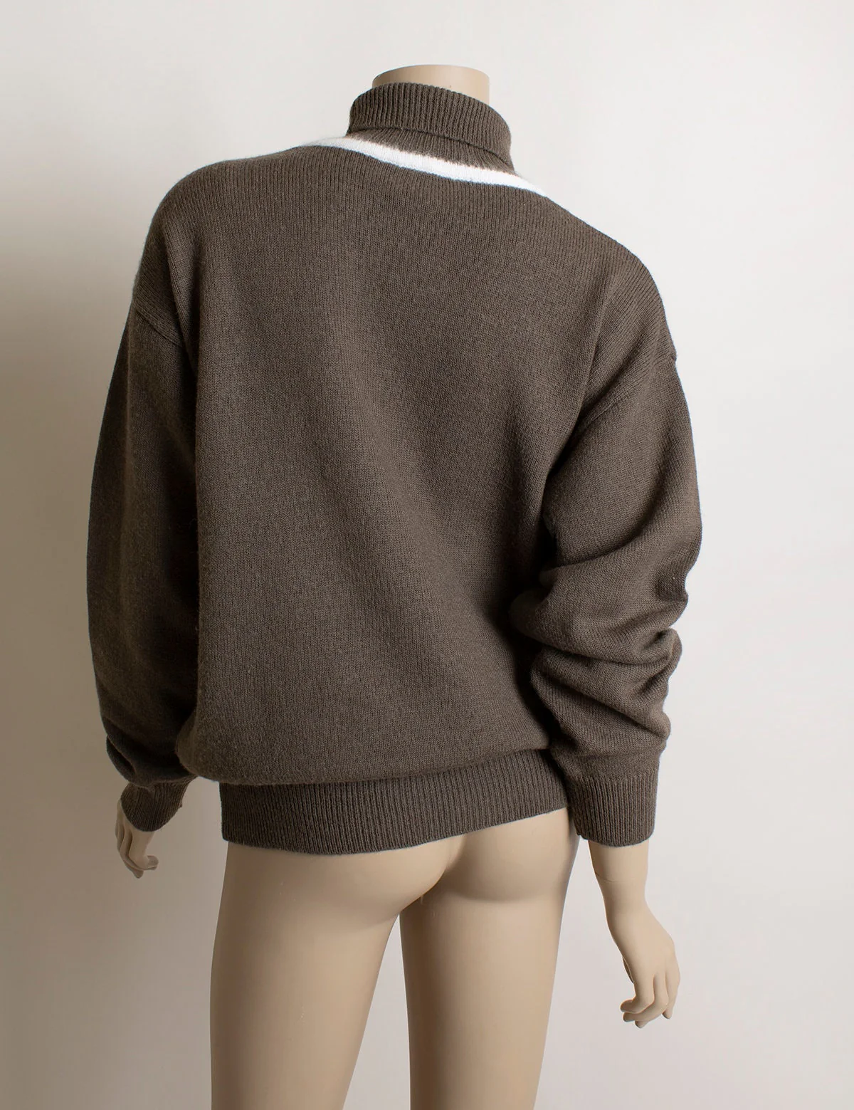 Vintage Tiger Sweater Mousse Brown and White Soft Tiger Mama and Cub Sweater Small Medium - Image 5