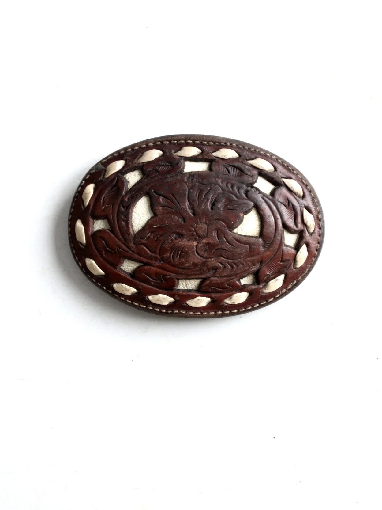 Vintage Tooled Leather Buckle - Image 6