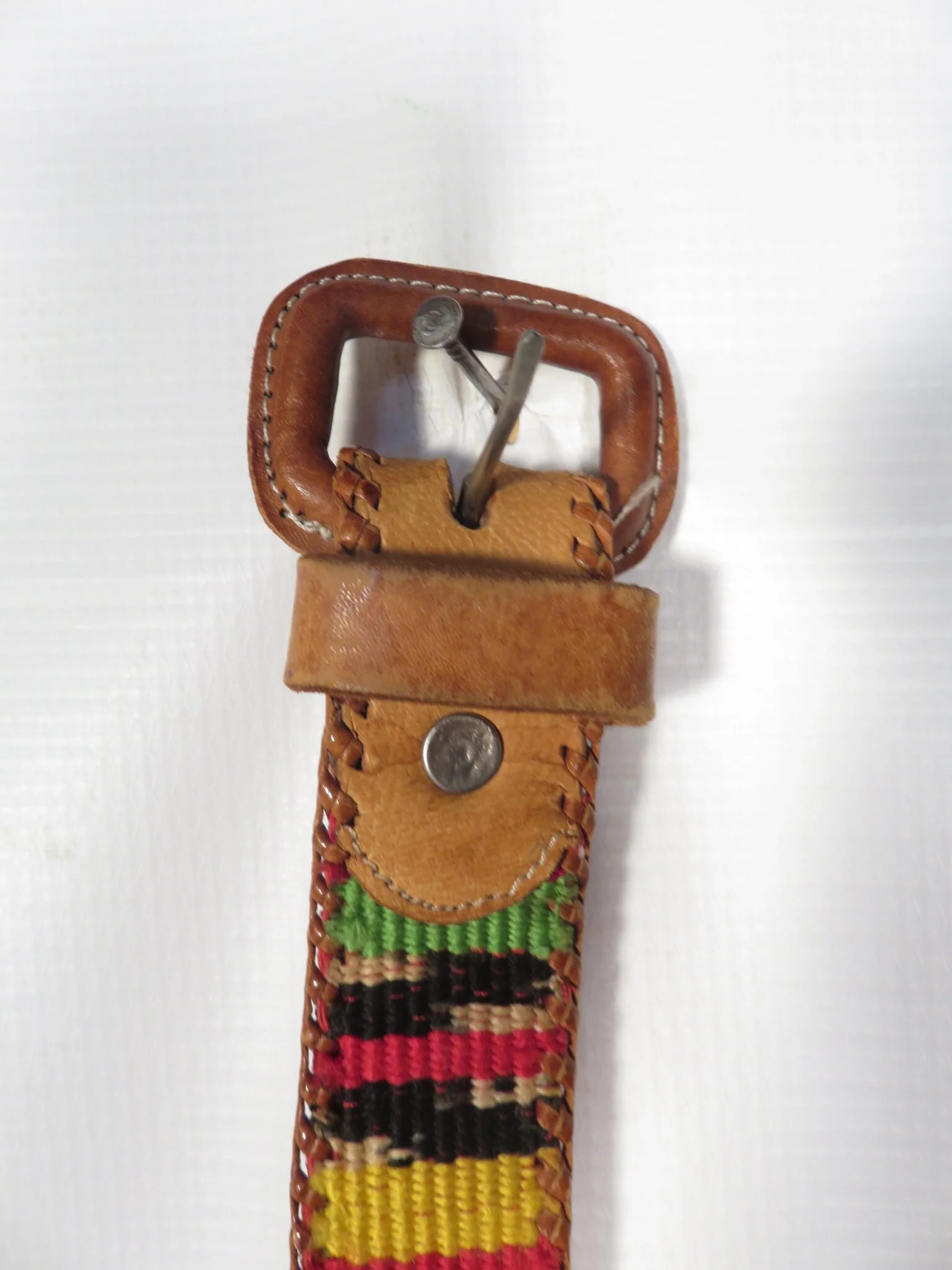 Vintage Tooled Leather Made In Guatemala Belt Size 32 - Image 3