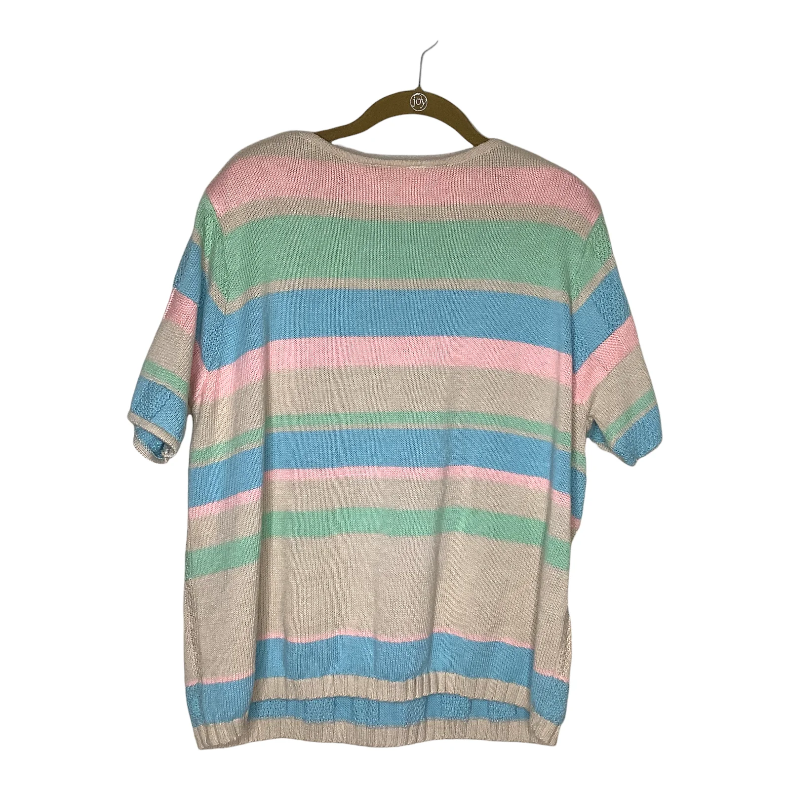Vintage Top 1x Sweater Knit 80s 90s Pastel Fairy Kei Grunge Embroidered Floral by Koret - Image 2
