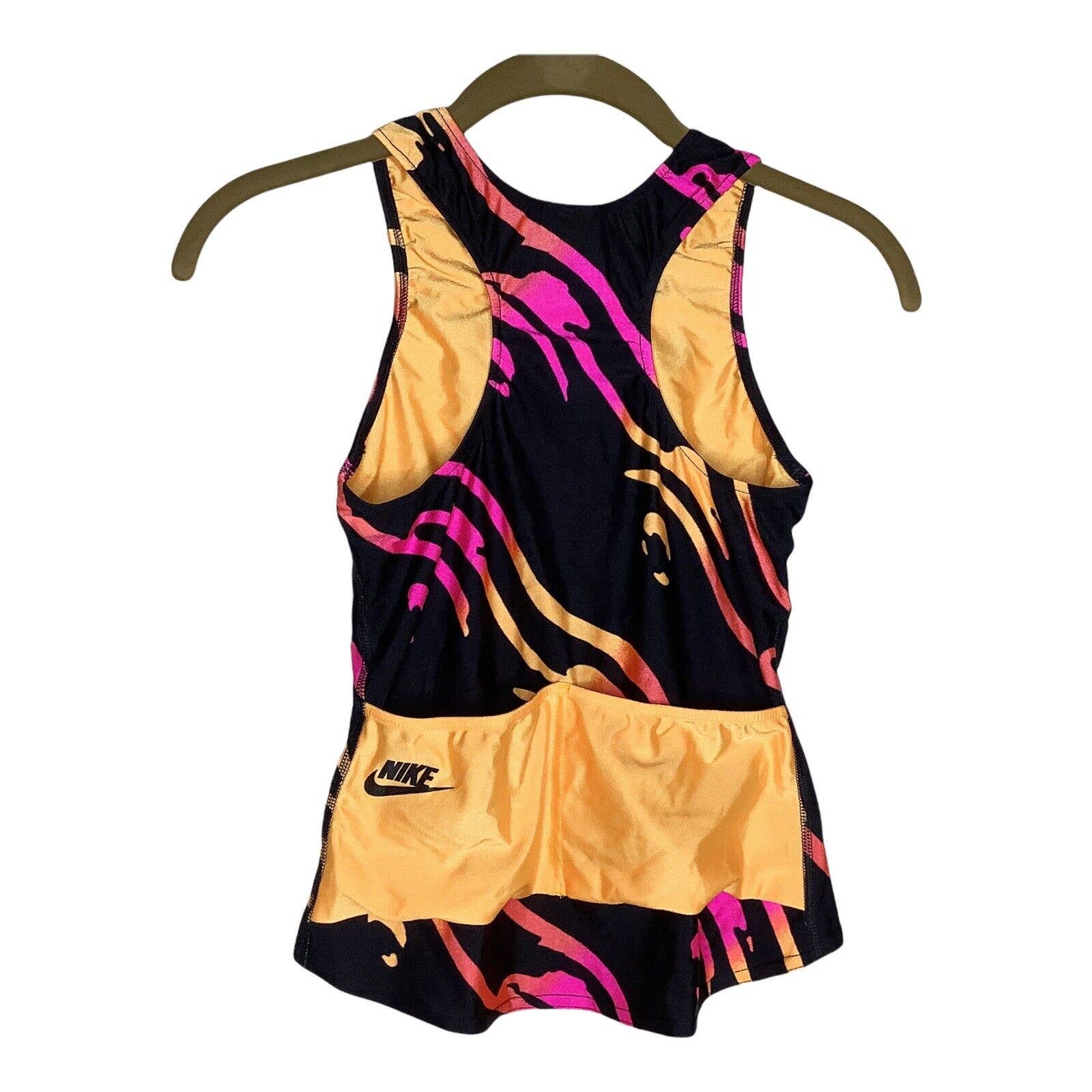 Vintage Top 80s Blue Tag Unisex Sheen Tank Running Biking Neon Spandex Xxs by Nike - Image 2