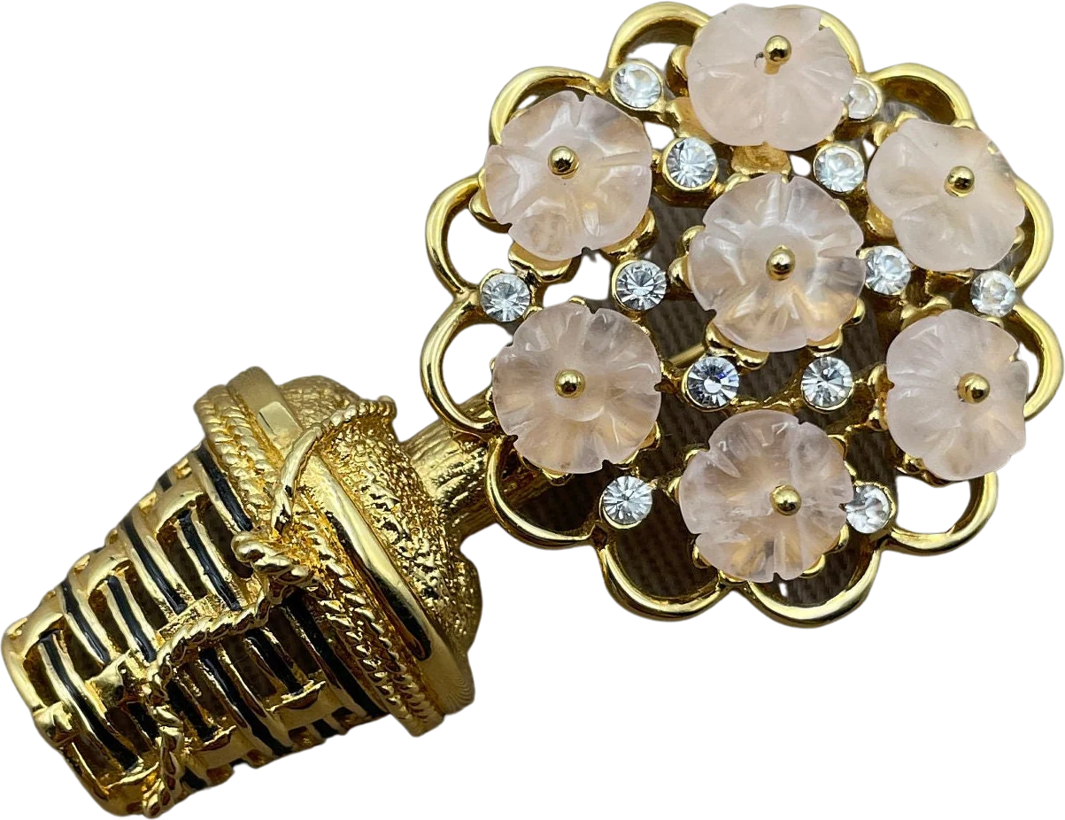 Vintage Topiary Tree Lucite Flower Brooch by St John