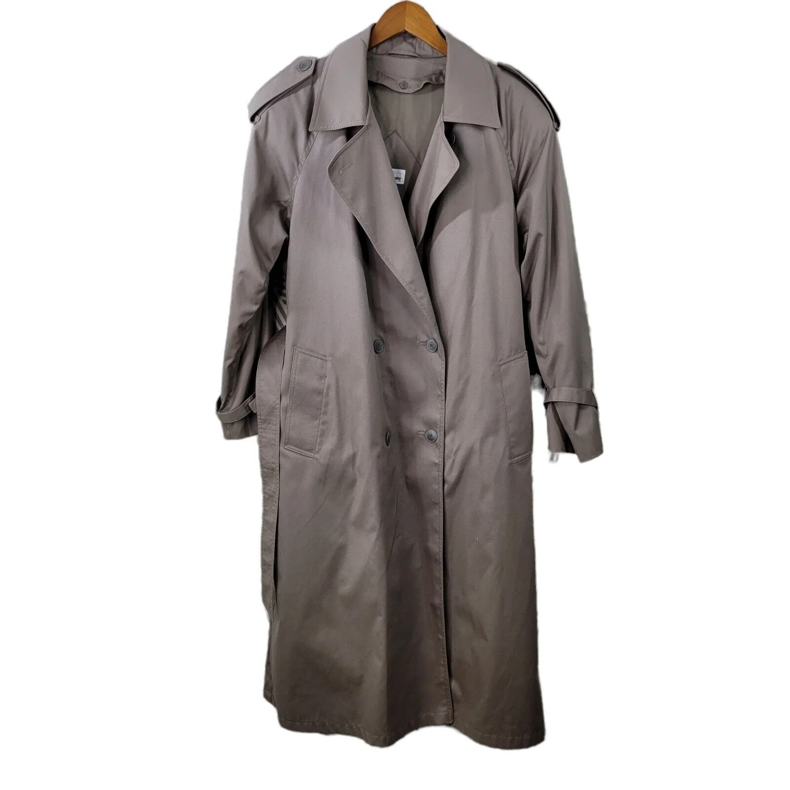 Vintage Trench Coat Size 14 Long All Season Career Duster Private Eye Detective - Image 2