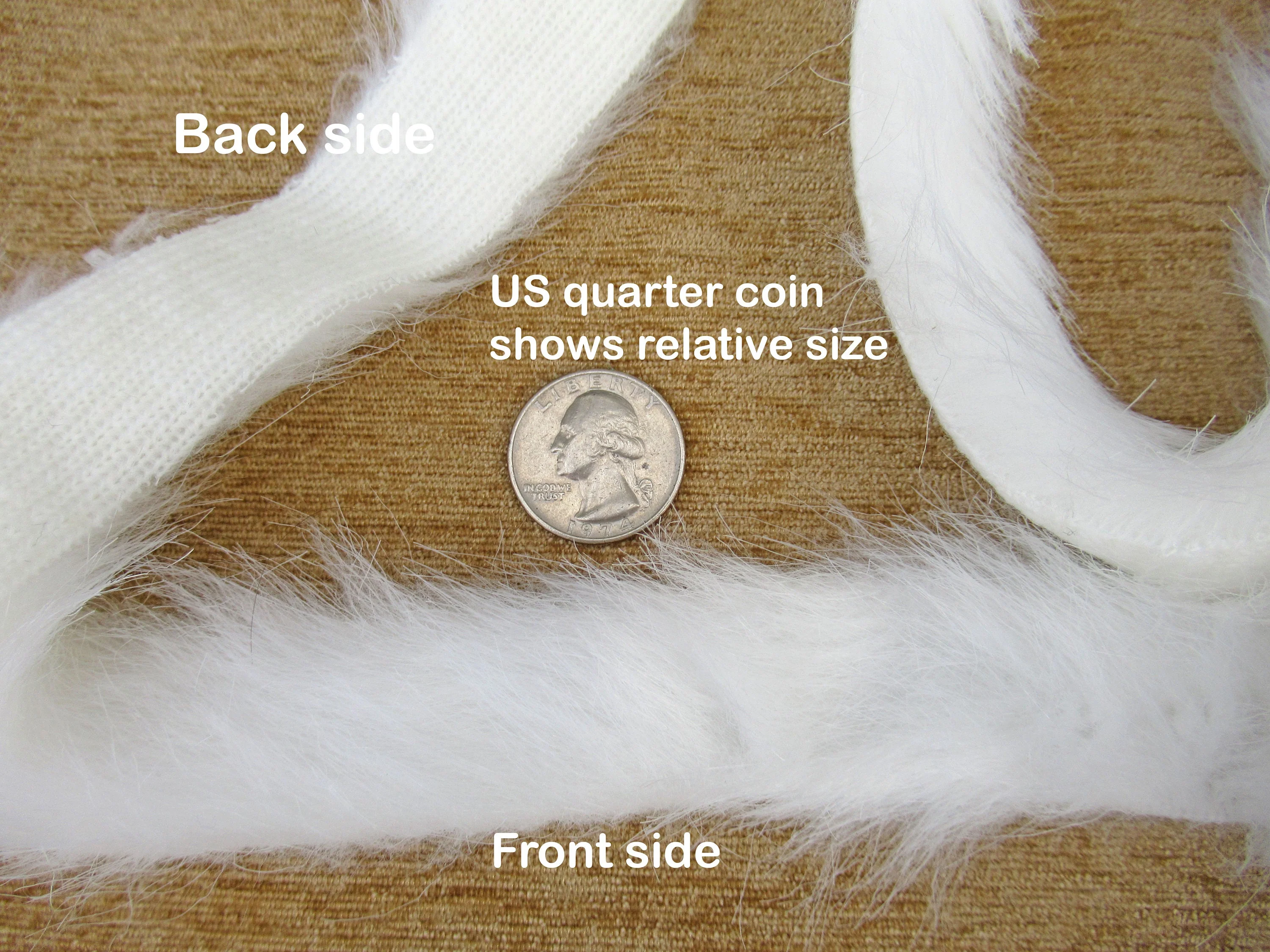 Vintage Trimtex 1 Wide White Fur Trim Complete Uncut 3 and 23 Yards Long Strip On Original Store Plastic Roll Dry Clean by Trimtex - Image 7