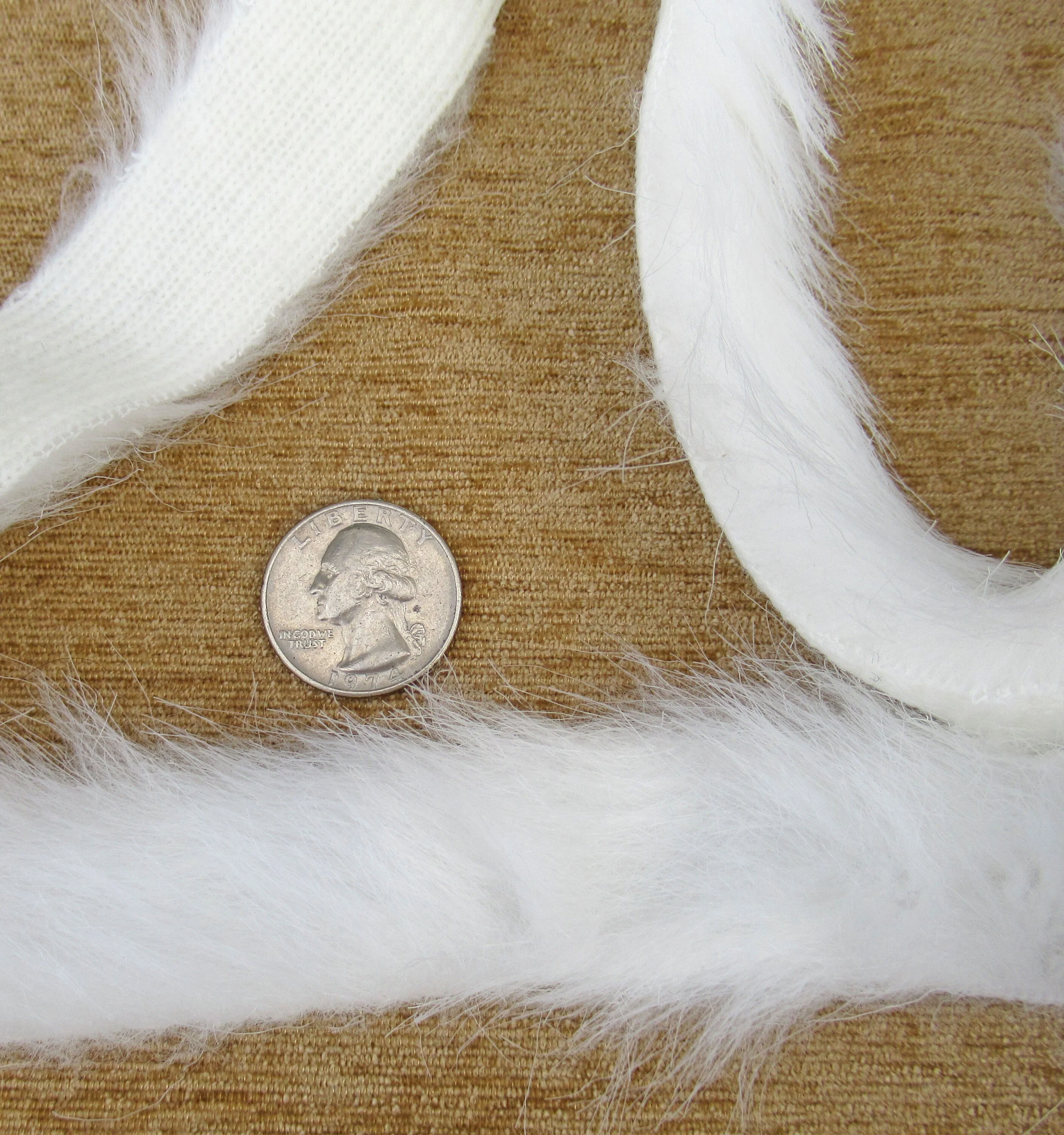 Vintage Trimtex 1 Wide White Fur Trim Complete Uncut 3 and 23 Yards Long Strip On Original Store Plastic Roll Dry Clean by Trimtex - Image 9