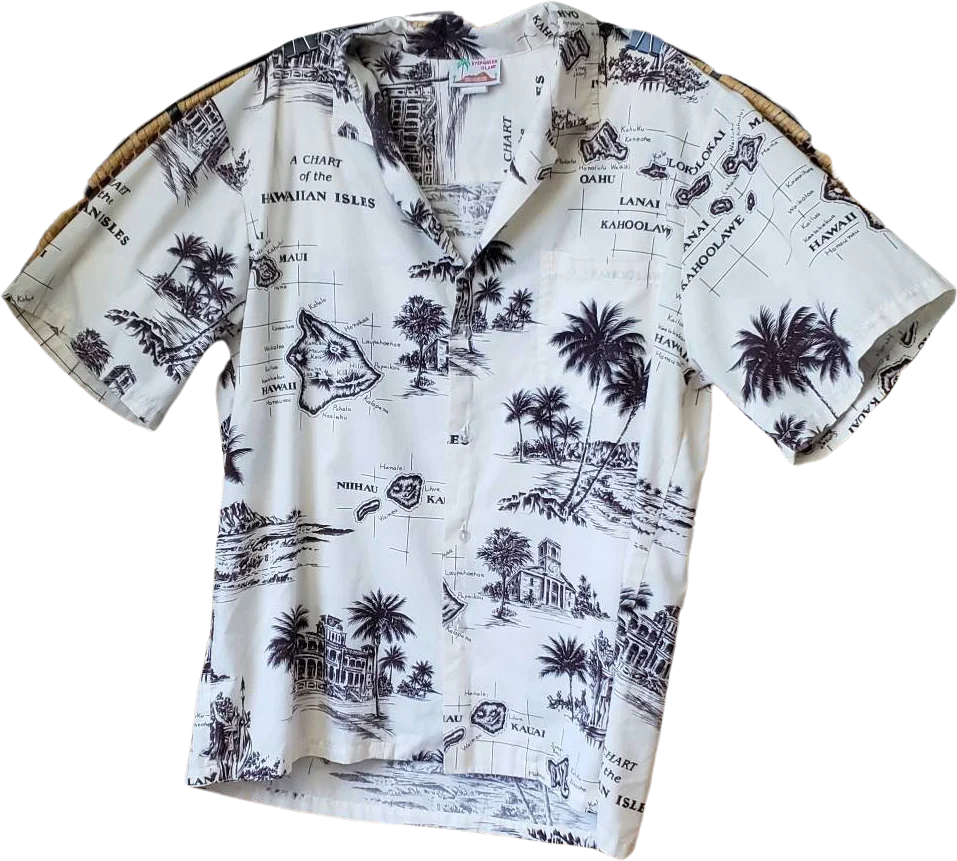 Vintage Tropical Isles Men's Shirt by Evergreen Island Made In Hawaii by Evergreen Island