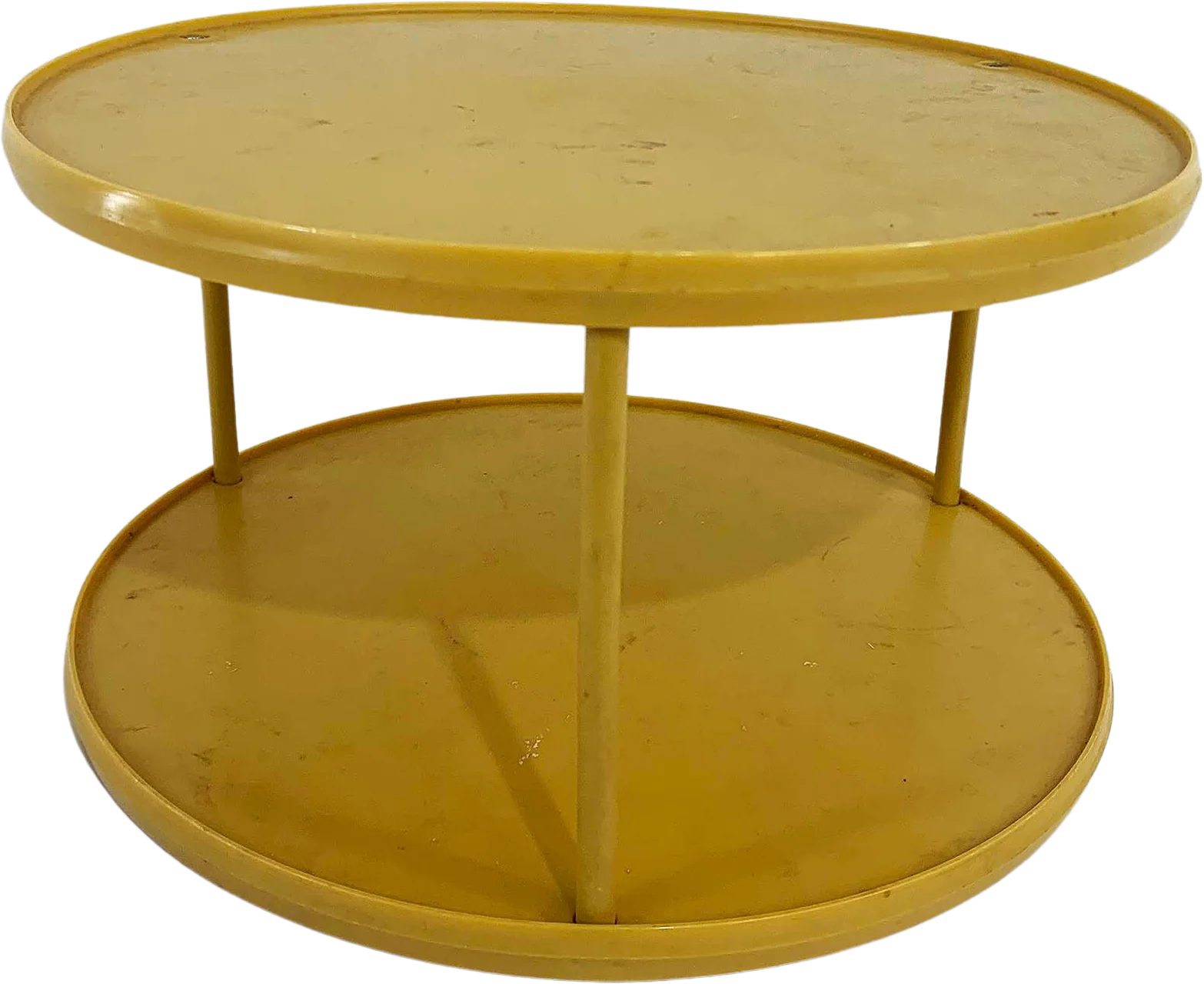 Vintage Turntable Tupperware Yellow Lazy Susan Turn Table Retro Storage Plastic Pantry Kitchen Organization 70s by Rubbermaid