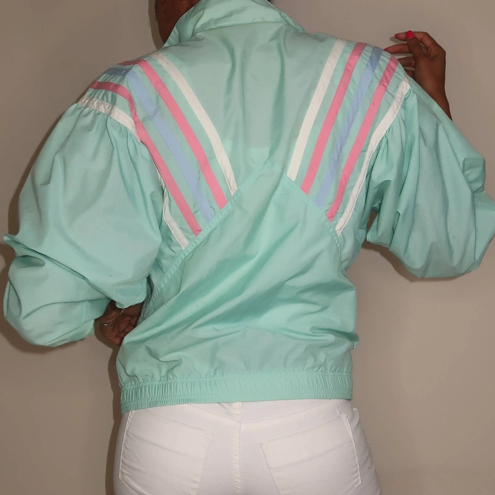 Vintage Turquoise Blue Zip Up Windbreaker Jacket by Pierre Cardin - Image 5