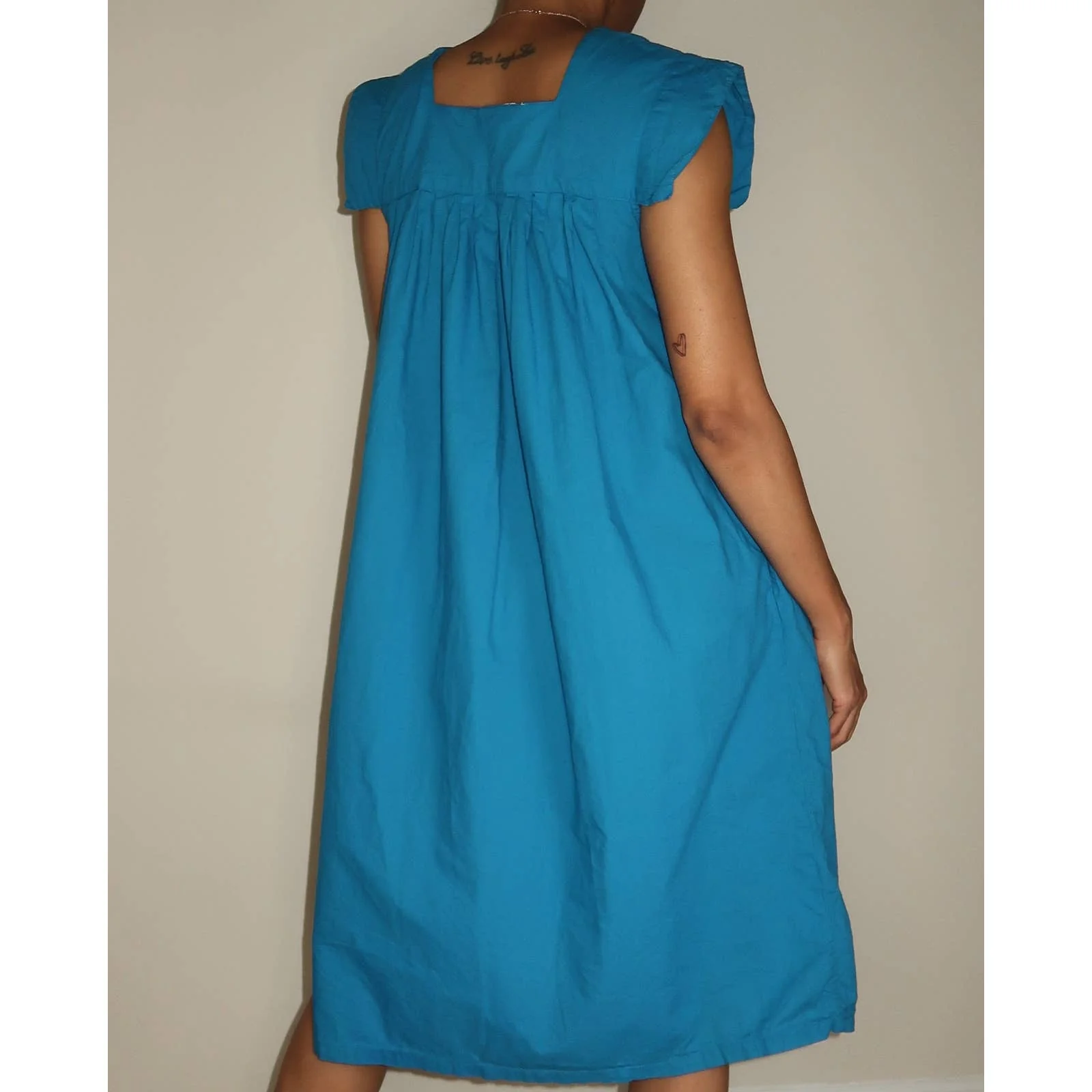 Vintage Turquoise Cotton Dress by Donna - Image 2