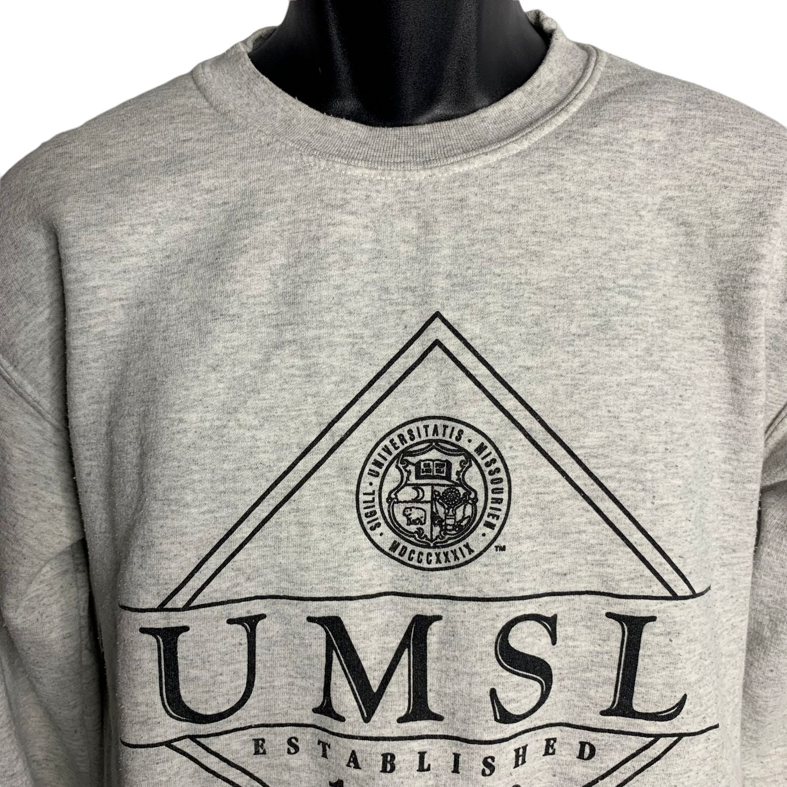 Vintage Umsl University Missouri Sweatshirt S Gray Pullover Crewneck St Louis by MV Sport - Image 3
