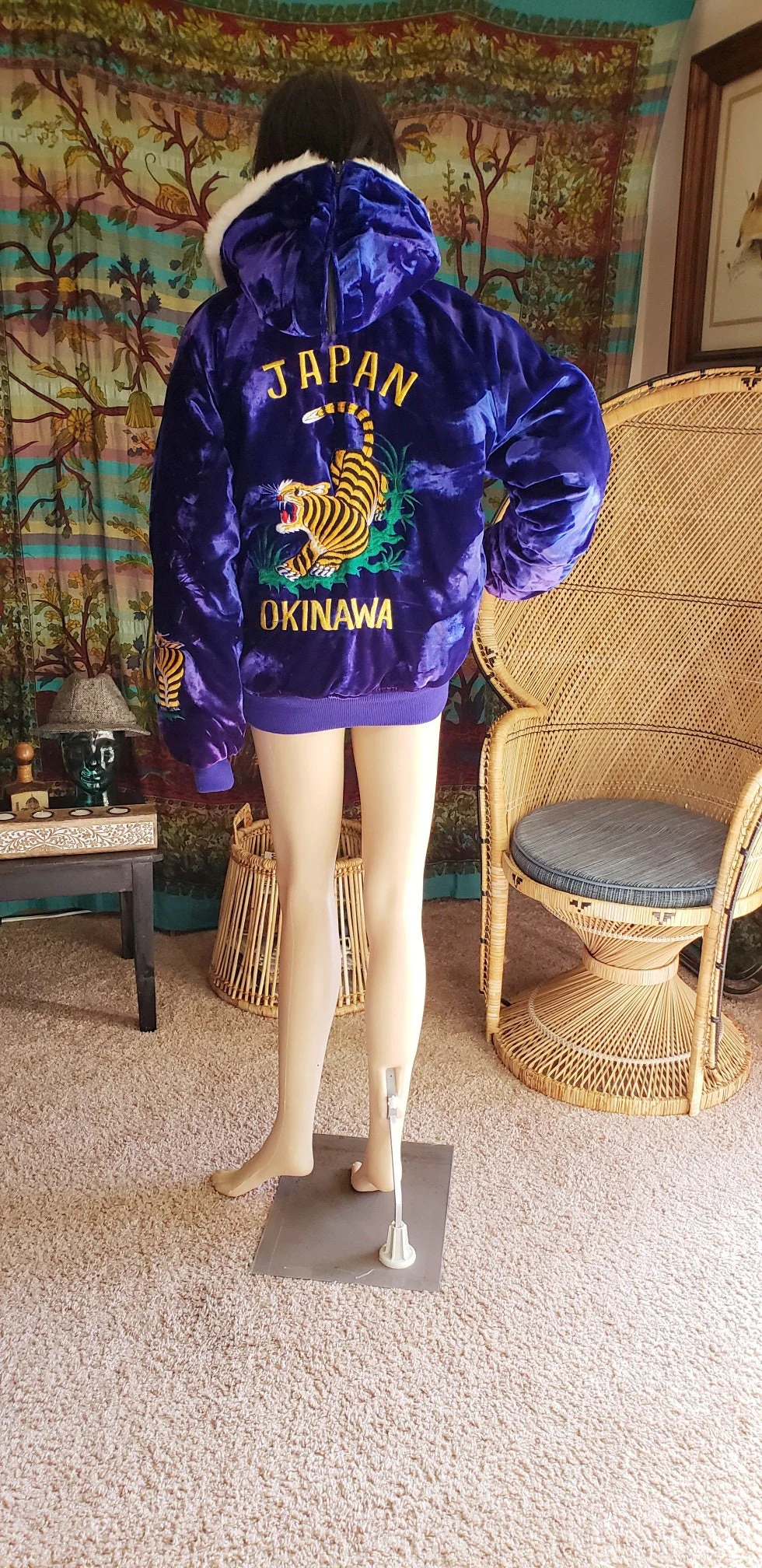 Vintage Velvet Coat and Detachable Hood - Image 3