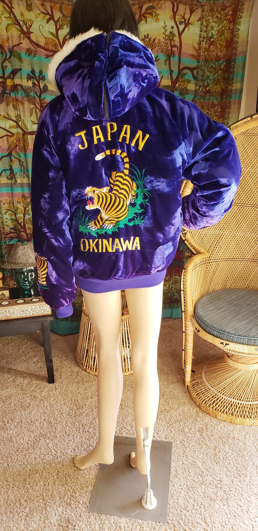 Vintage Velvet Coat and Detachable Hood - Image 4
