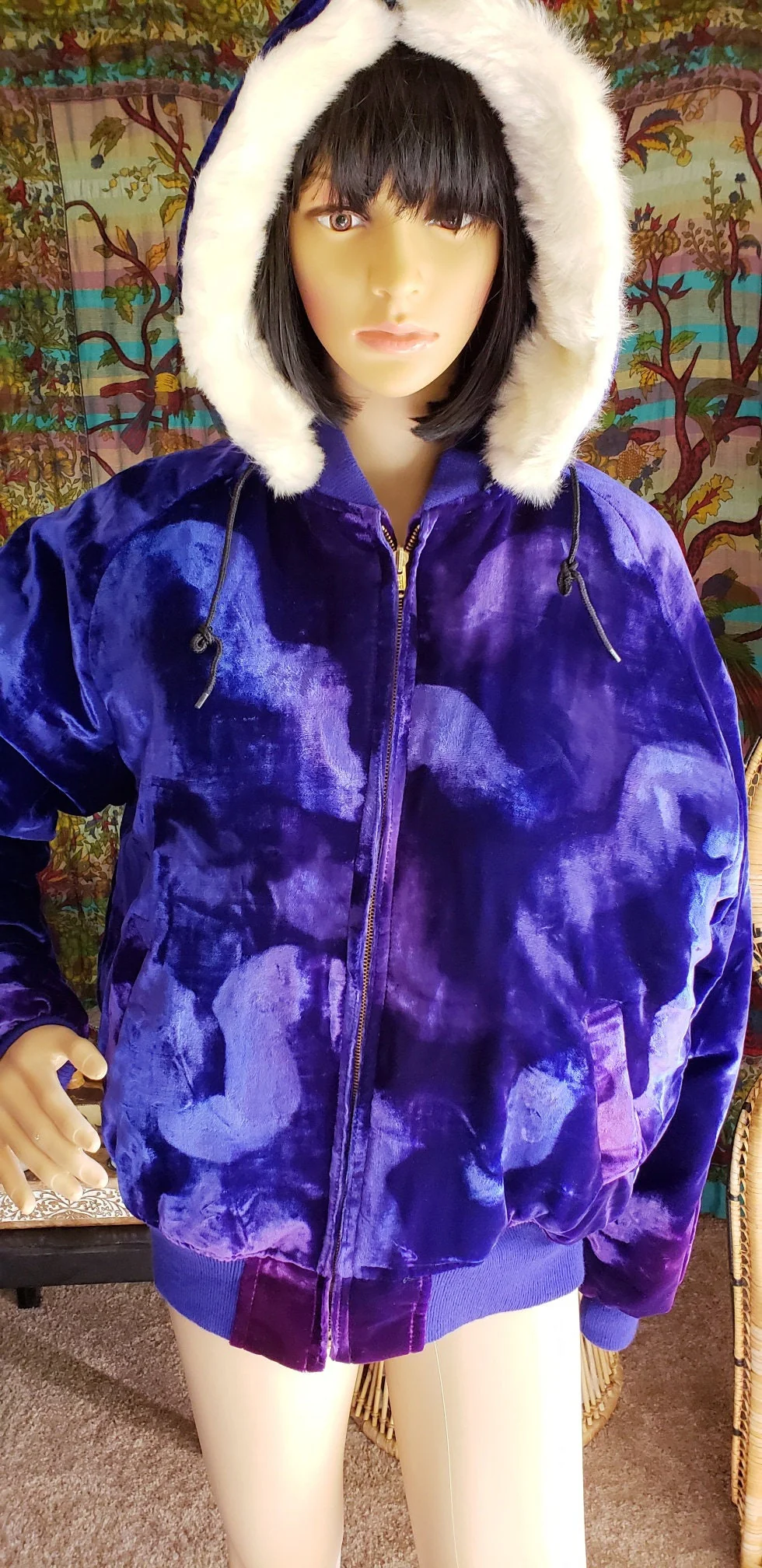 Vintage Velvet Coat and Detachable Hood - Image 9