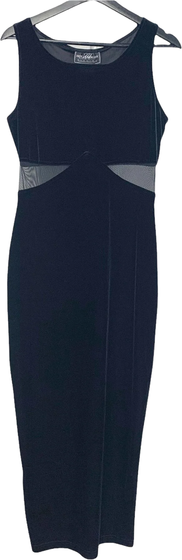 Vintage Velvet Full Length Bodycon Cutout Formal Dress Medium by Molly Malloy