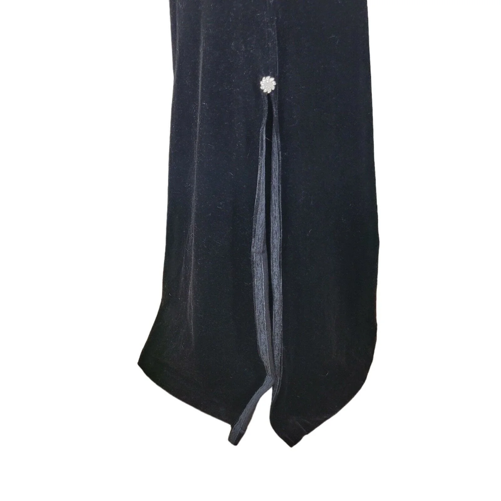 Vintage Velvet Skirt Size 4/6 Long Maxi Evening Elastic Waist High Slit Velour by Act III - Image 5