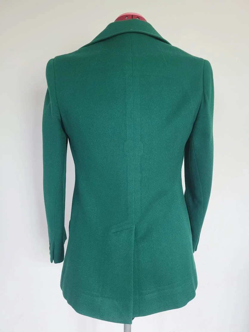 Vintage Vogue American Designer Emerald Green Jacket/coat with Hand Stitched Embroidery by Sharon Todd - Image 2