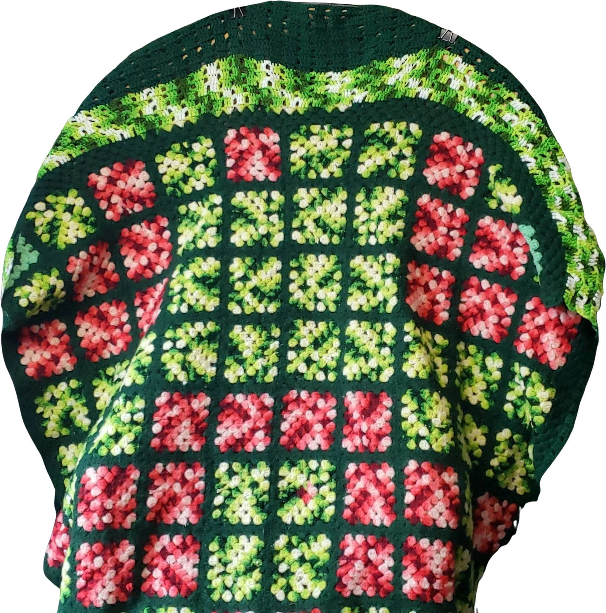 Vintage Watermelon Granny Square Afghan