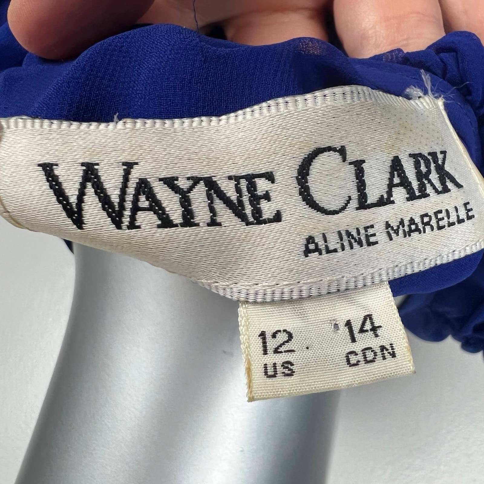 Vintage Wayne Clark Blue Chiffon Semi Sheer Blouson Dress by Wayne Clark - Image 3
