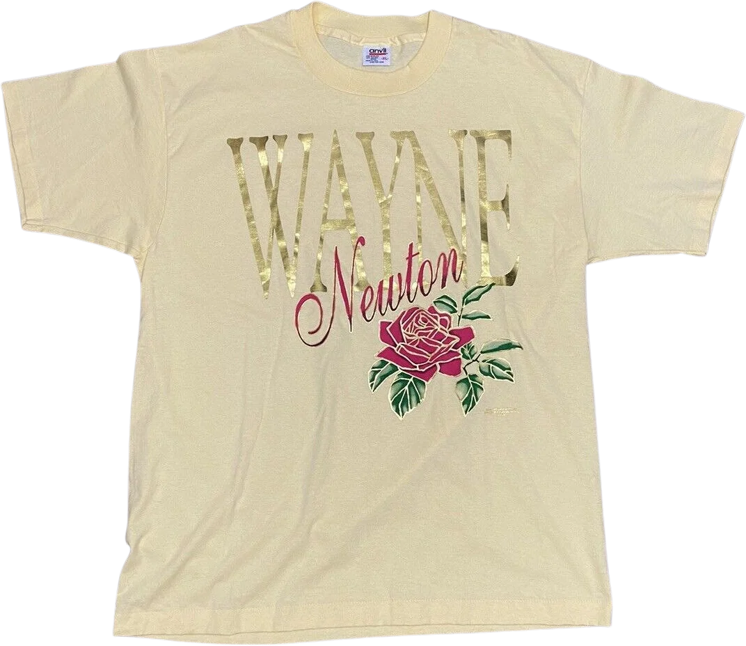 Vintage Wayne Newton T-Shirt 1995 Single Stitch Anvil Xl Rose Graphic by Anvil