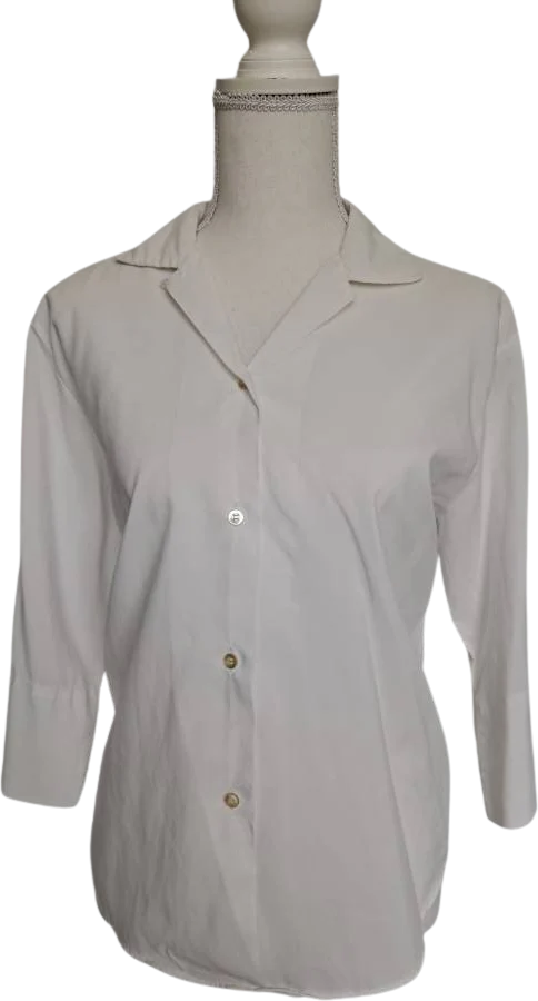 Vintage White 70s Dearborn Blouse Quarter Length Sleeves
