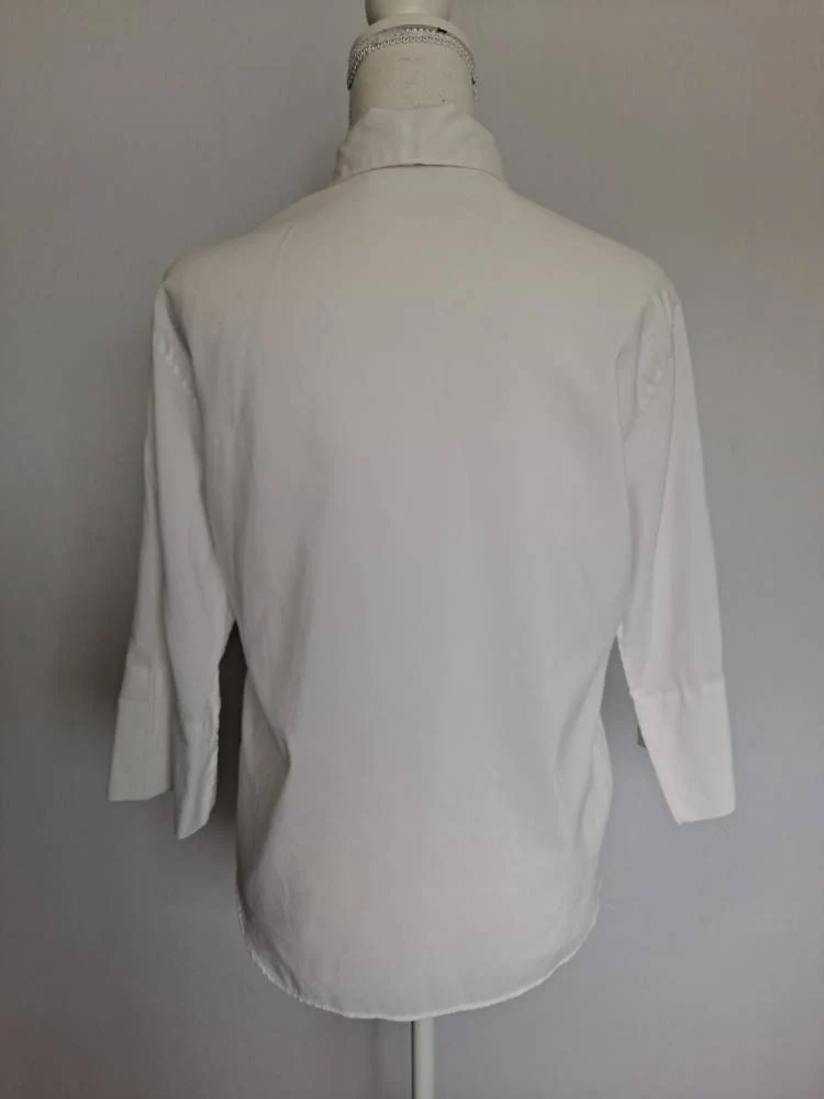 Vintage White 70s Dearborn Blouse Quarter Length Sleeves - Image 5