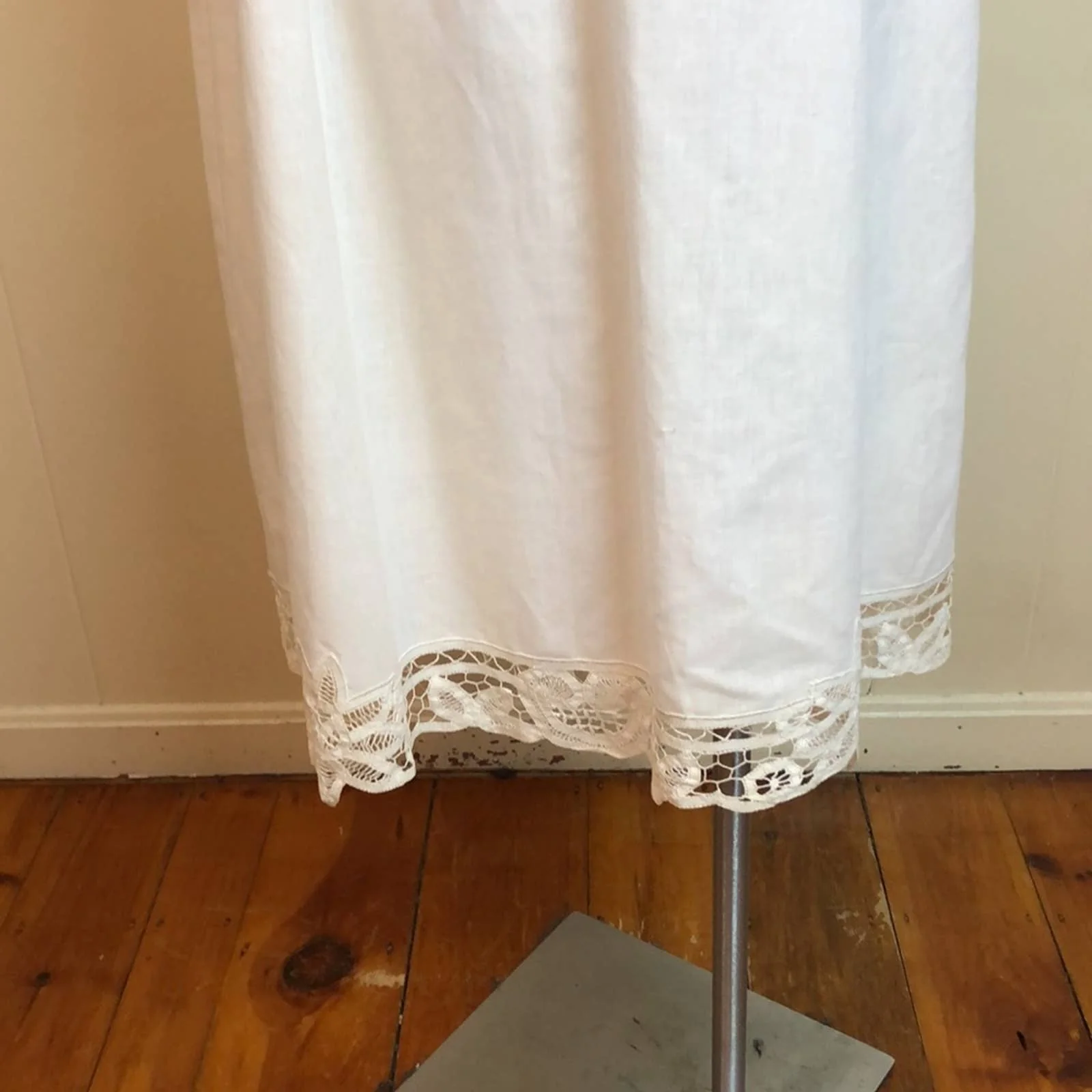 Vintage White Lacey Prairie Button Up Dress - Image 7