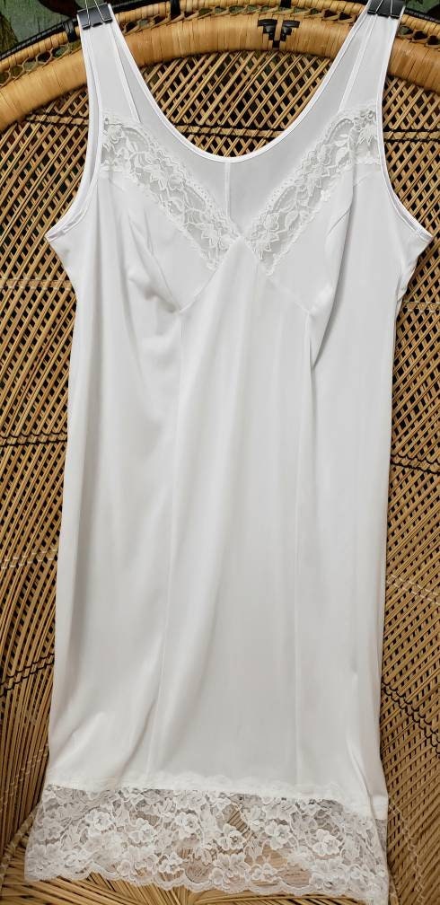 Vintage White M&S Slip with Wide Lace Hem by M&s - Image 4
