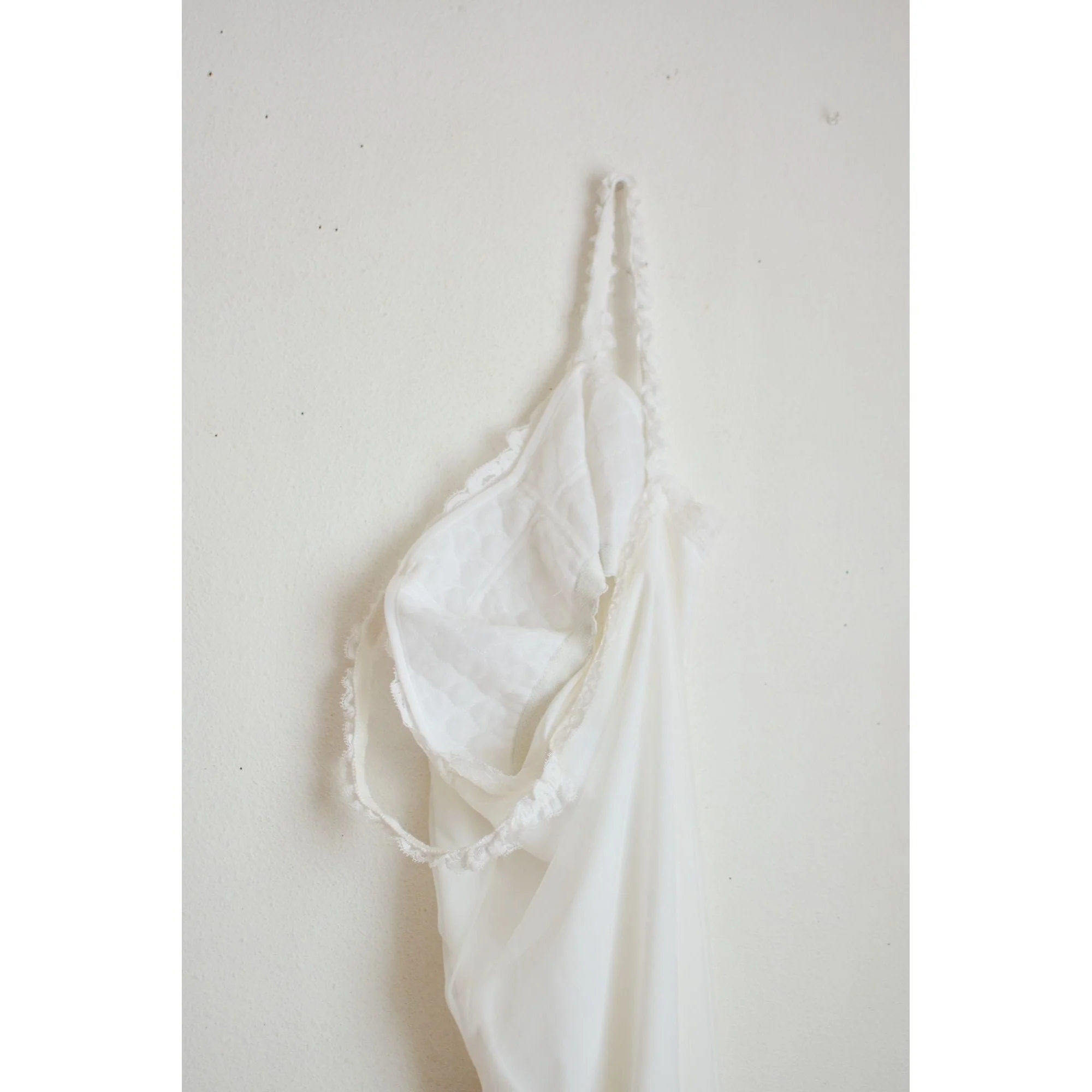 Vintage White Slip On 60s Nightgown Size Small Romantic Line - Image 8
