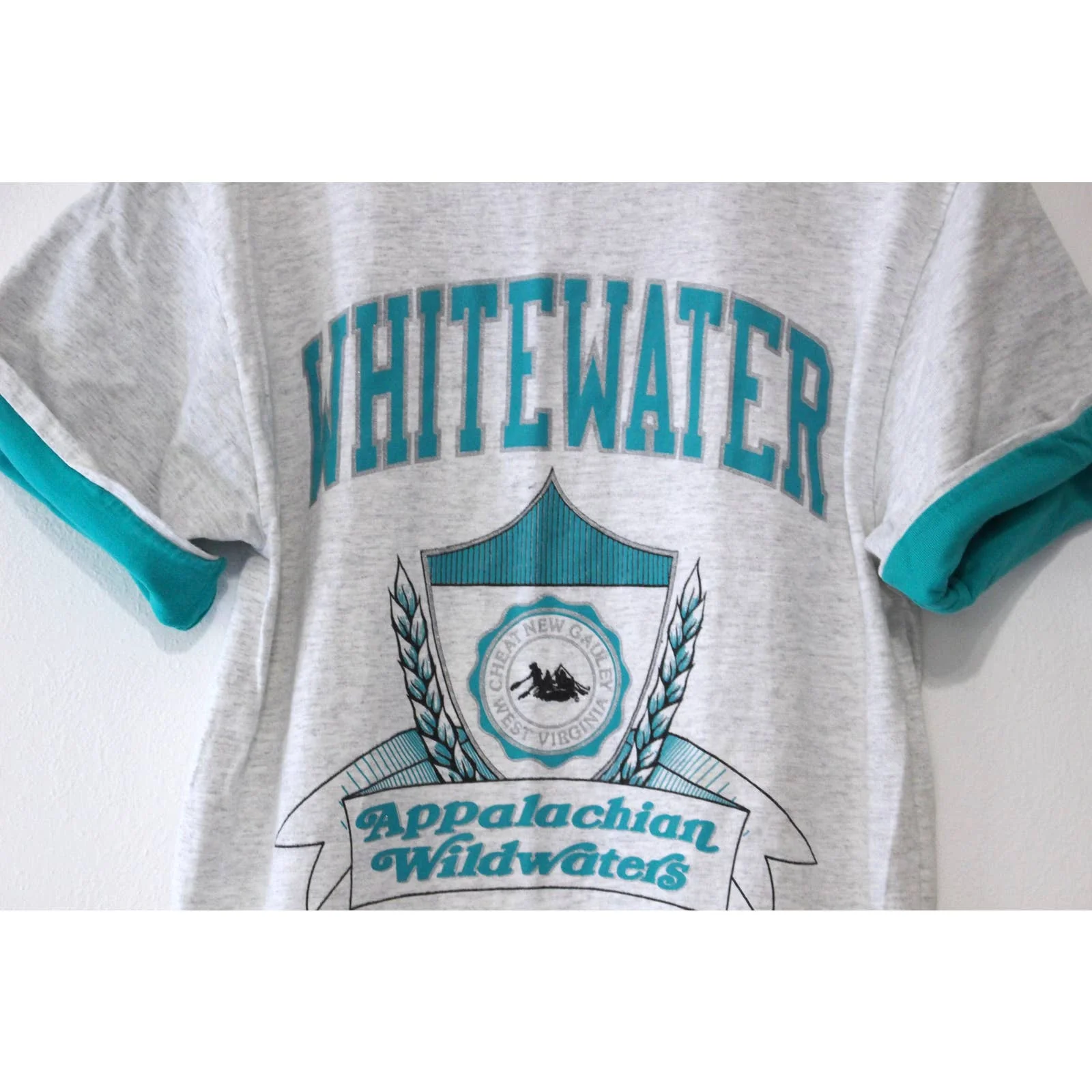 Vintage Whitewater Rafting Cheat New Gauley West Virginia T-Shirt Medium by The Cotton Exchange - Image 3