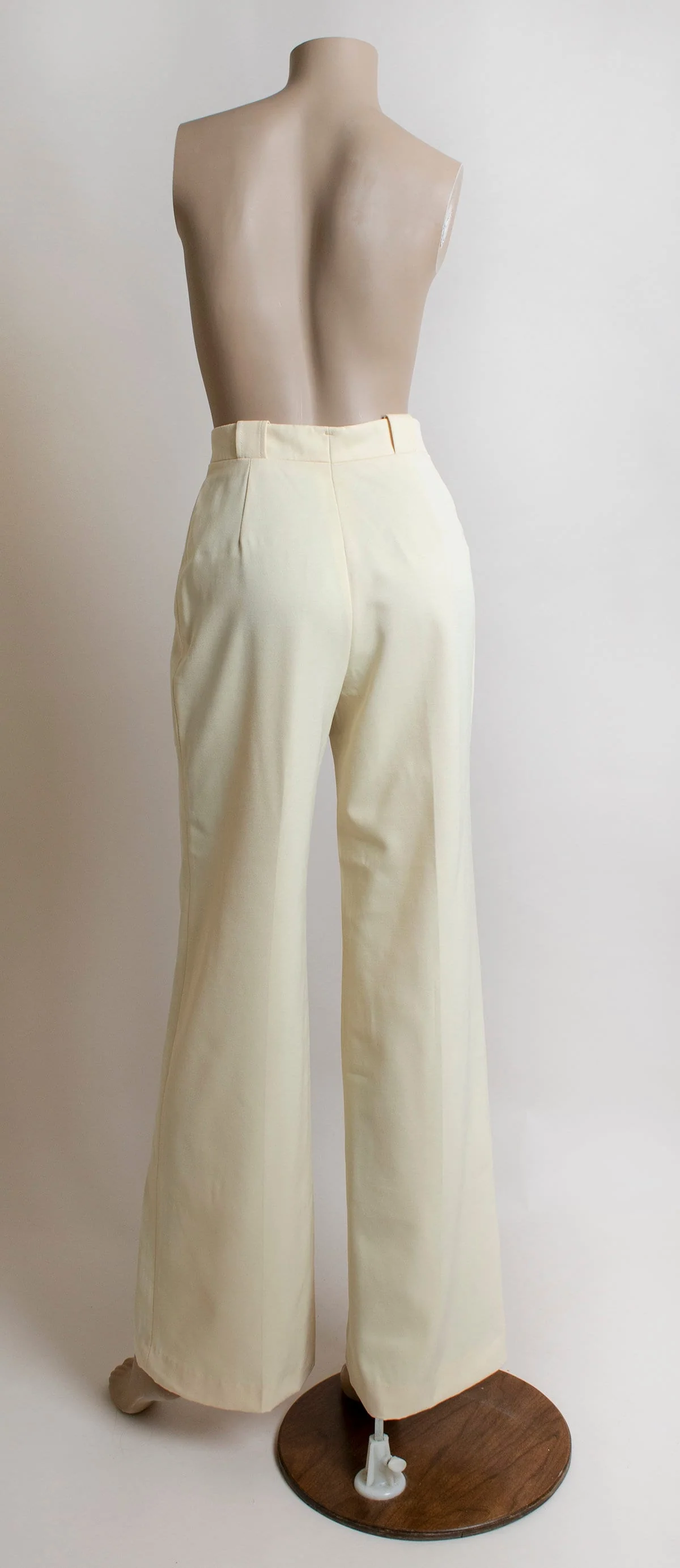 Vintage Wide Leg Pants Butter Cream Yellow Trousers Slacks High Waist Casual Business Small 26 Waist by Ellen Tracy - Image 4