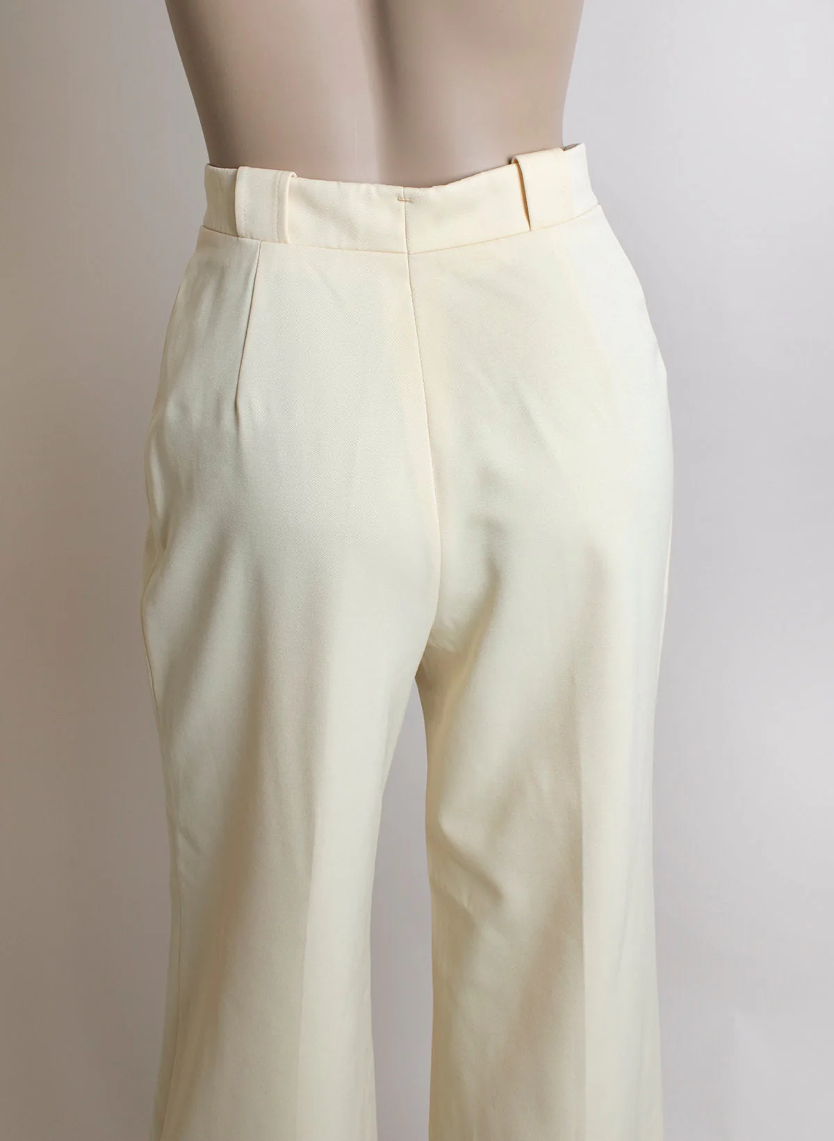 Vintage Wide Leg Pants Butter Cream Yellow Trousers Slacks High Waist Casual Business Small 26 Waist by Ellen Tracy - Image 5