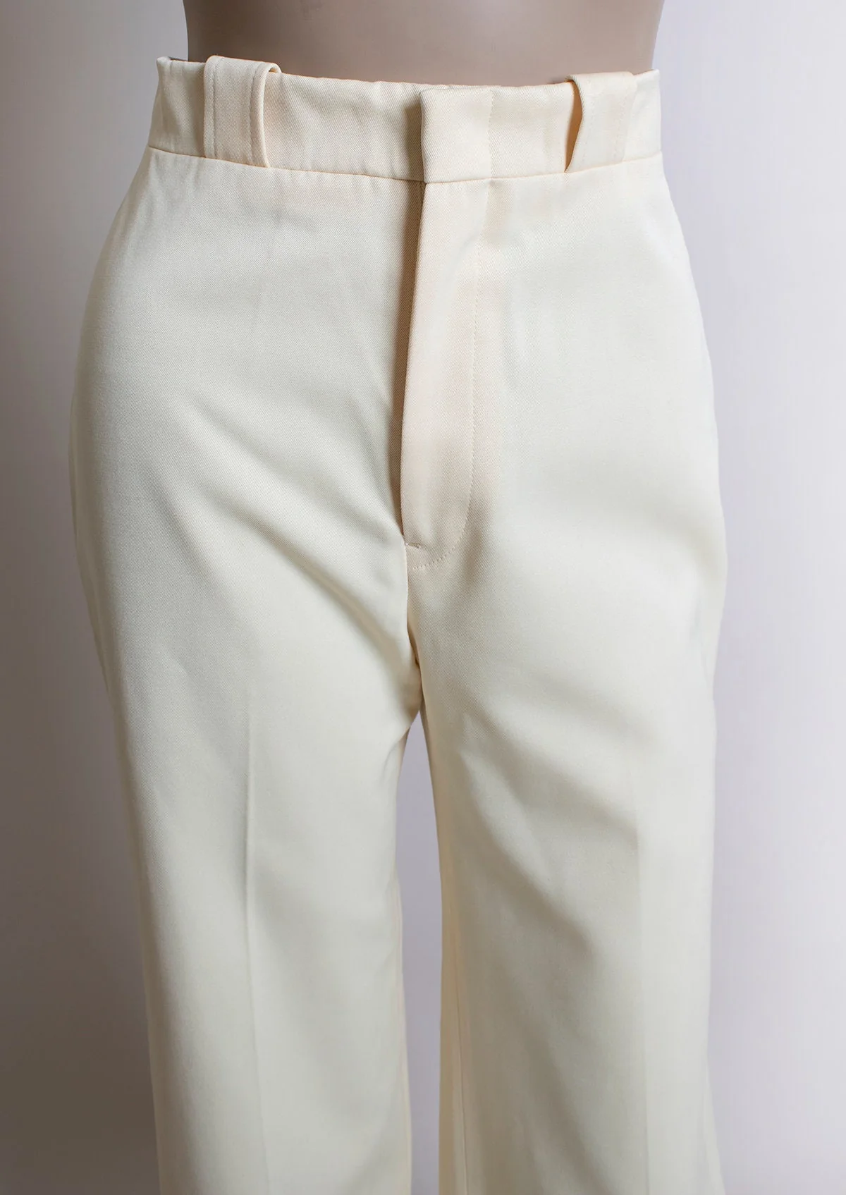 Vintage Wide Leg Pants Butter Cream Yellow Trousers Slacks High Waist Casual Business Small 26 Waist by Ellen Tracy - Image 6