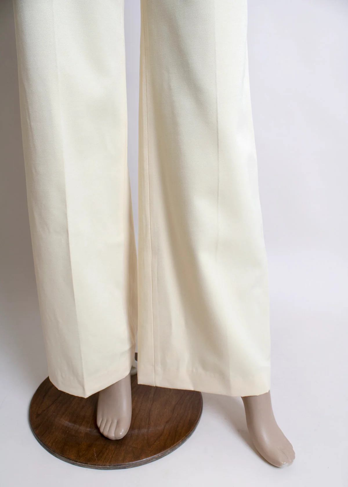 Vintage Wide Leg Pants Butter Cream Yellow Trousers Slacks High Waist Casual Business Small 26 Waist by Ellen Tracy - Image 7