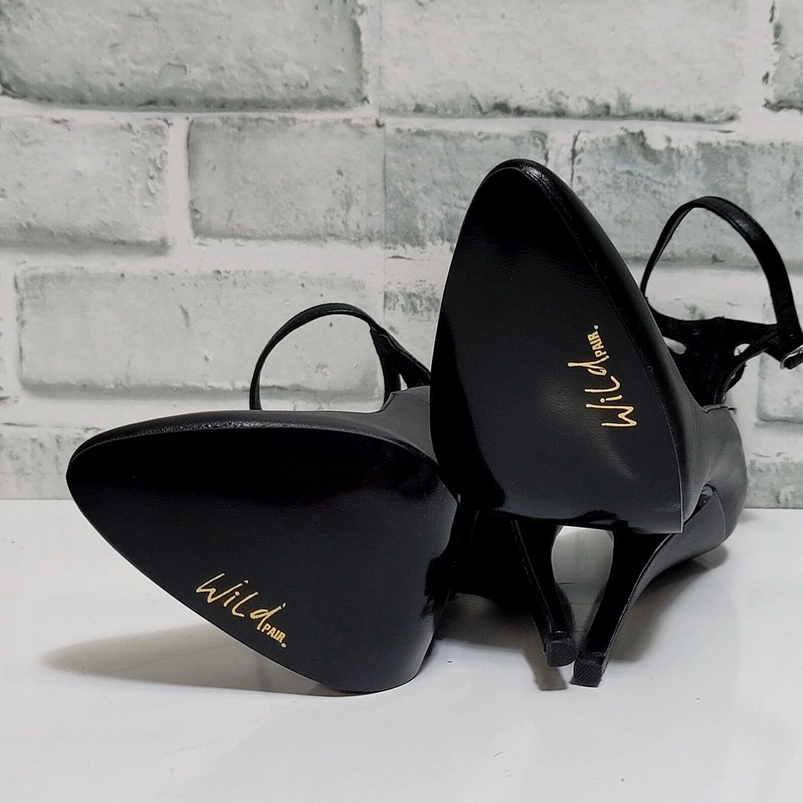 90s Black Ultra High Stiletto Fetish Heels Ankle Strap By  Wild Pair  - Image 9