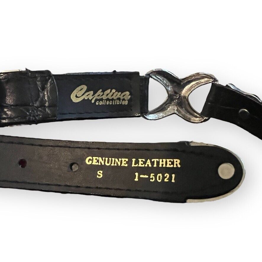Vintage Women's Black Leather Southwestern Concho Link Belt Small by Captiva Collectibles - Image 11