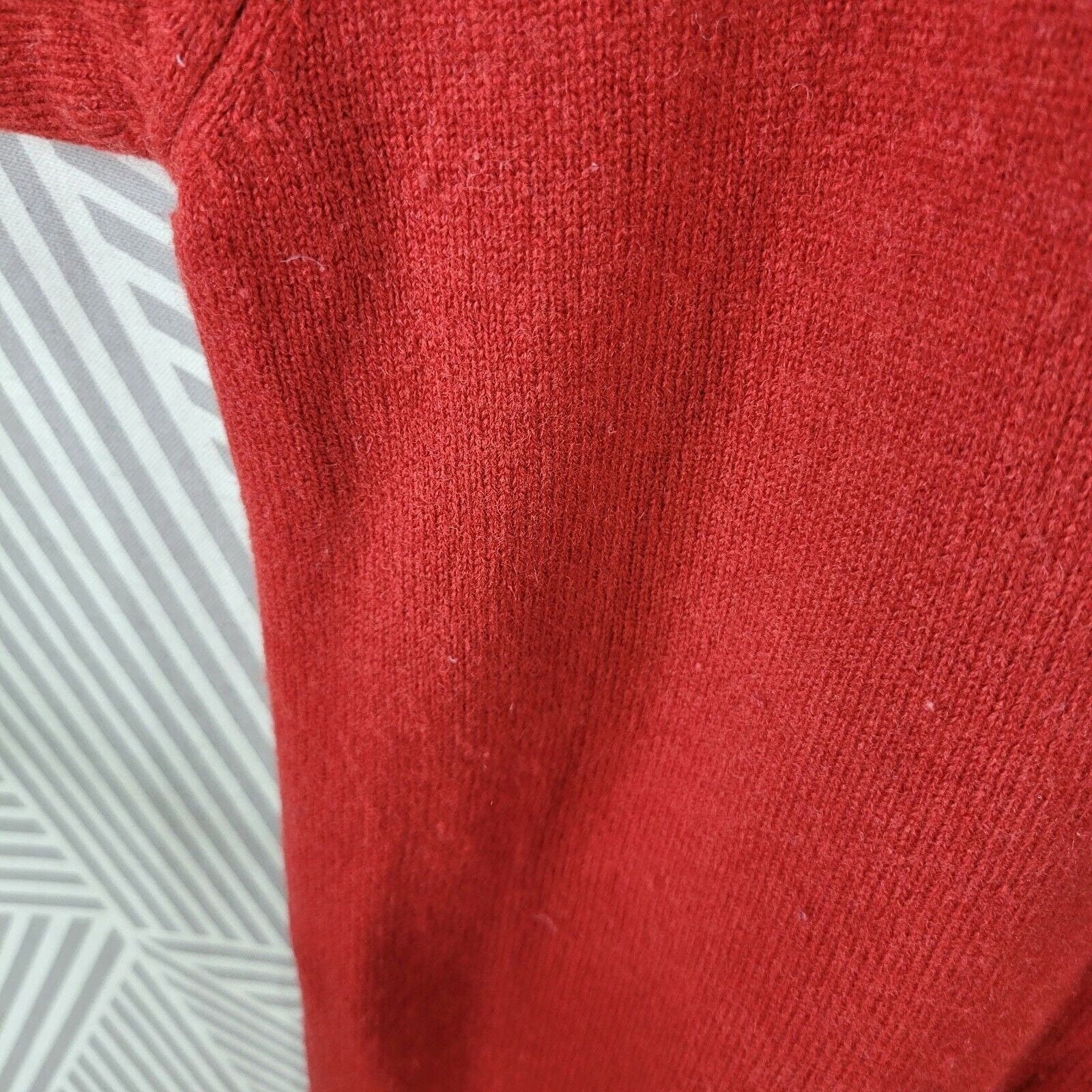 Vintage Womens Cardigan Size Large Pure Wool Sweater Jacket Red by Laura Ashley - Image 6