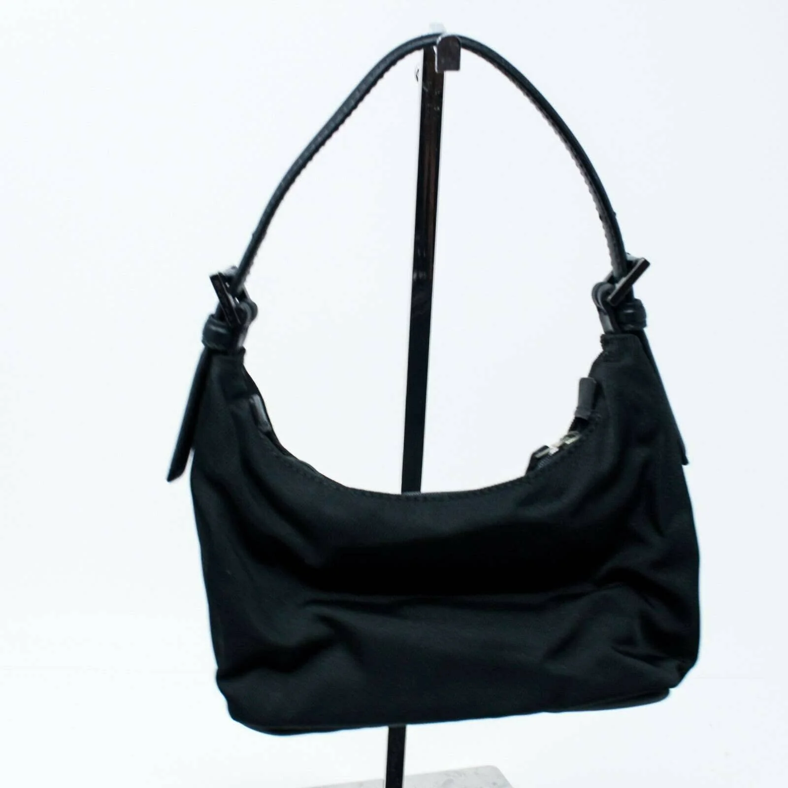 Vintage Womens Shoulder Hobo Bag Black Zipper Adjustable Strap Leather by Coach - Image 3