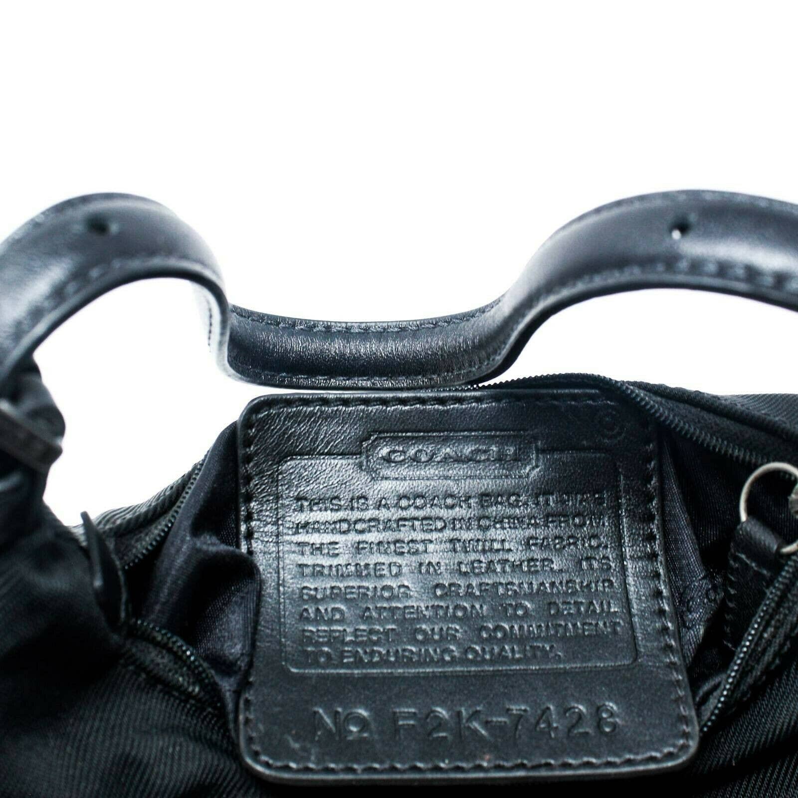 Vintage Womens Shoulder Hobo Bag Black Zipper Adjustable Strap Leather by Coach - Image 6
