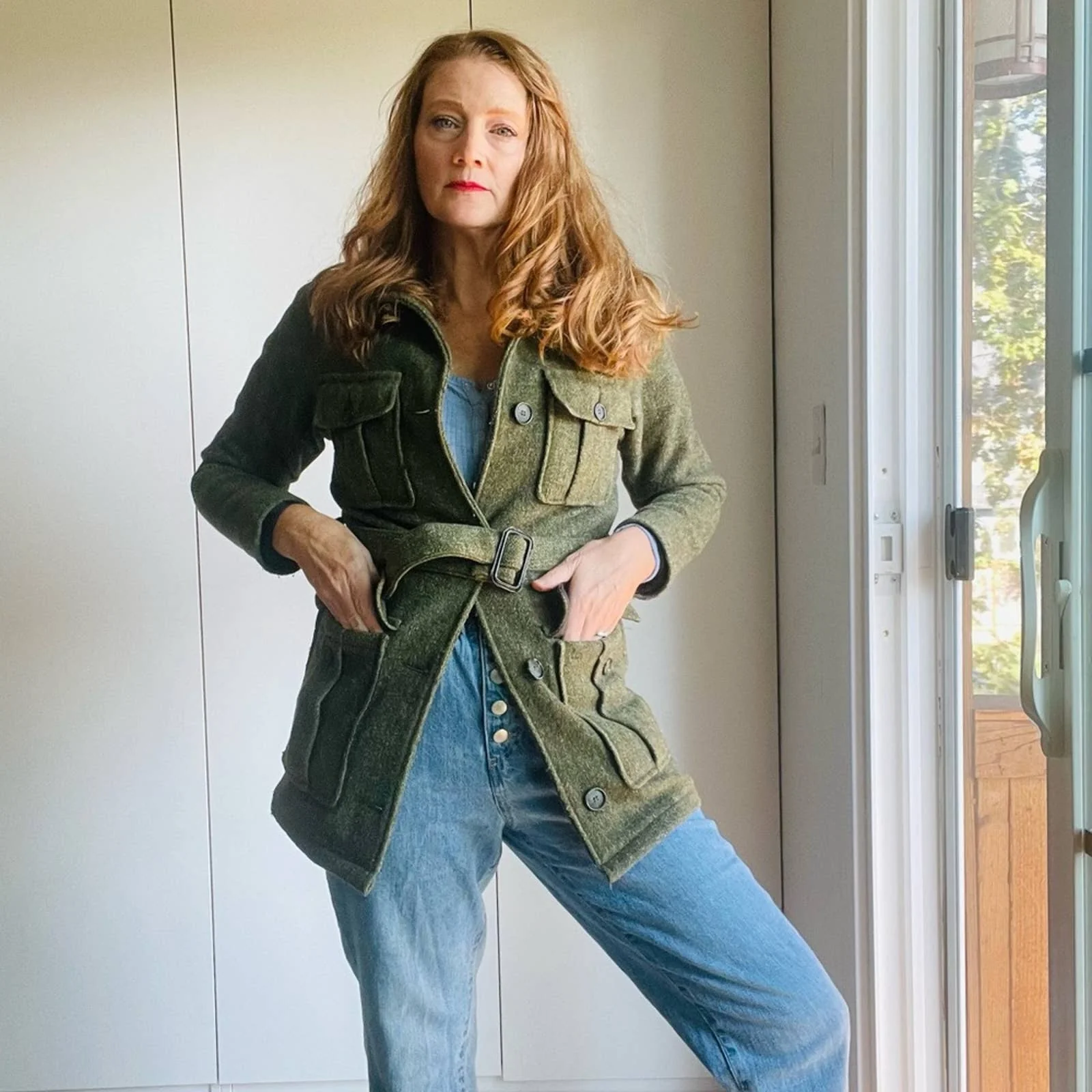 Vintage Wool Coat Fall Green Mid Fit Made In The Usa Modern Size Xs by Spiewak - Image 9
