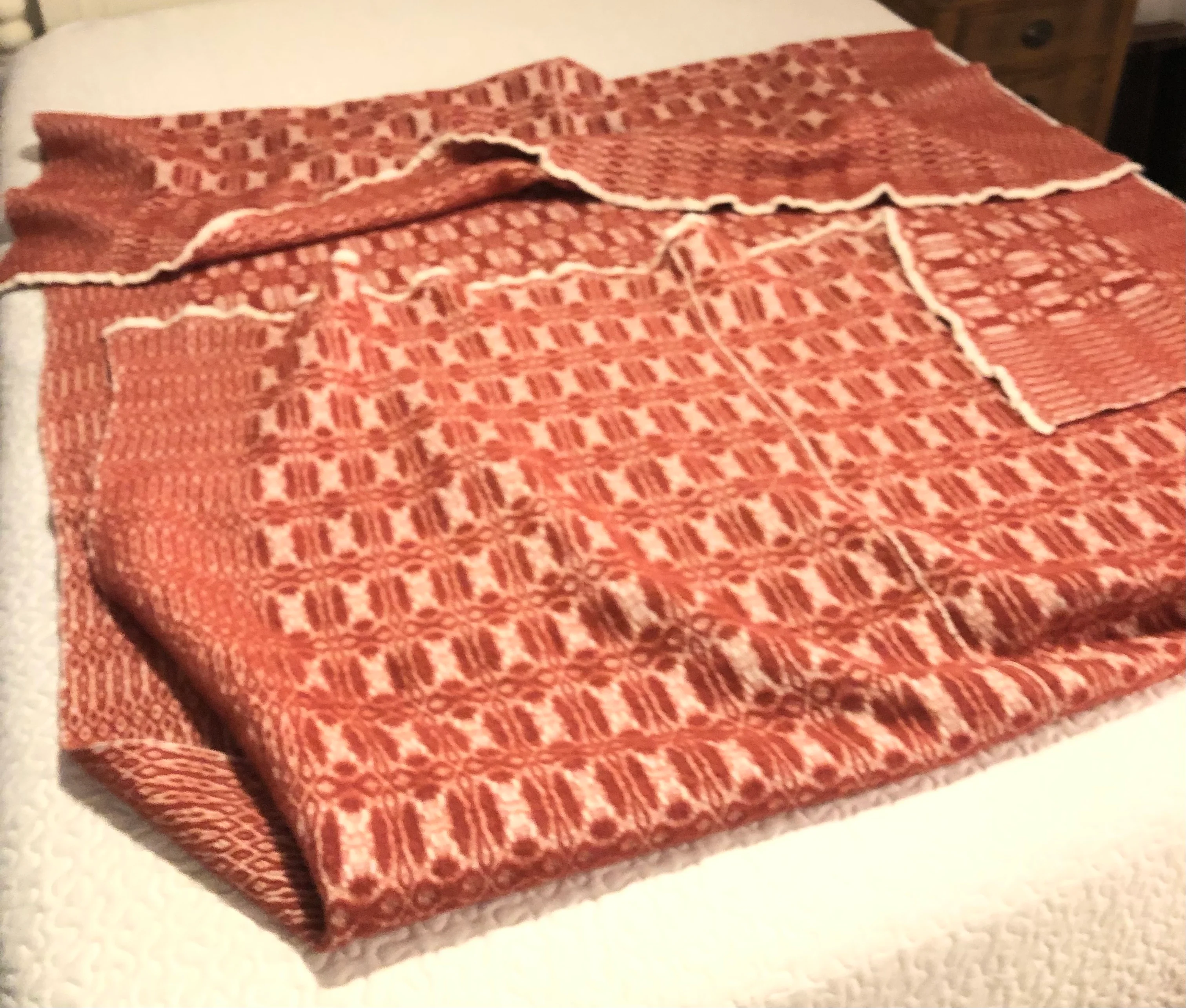 Vintage Wool Handwoven Blanket 54x101 Gorgeous!!! - Image 6