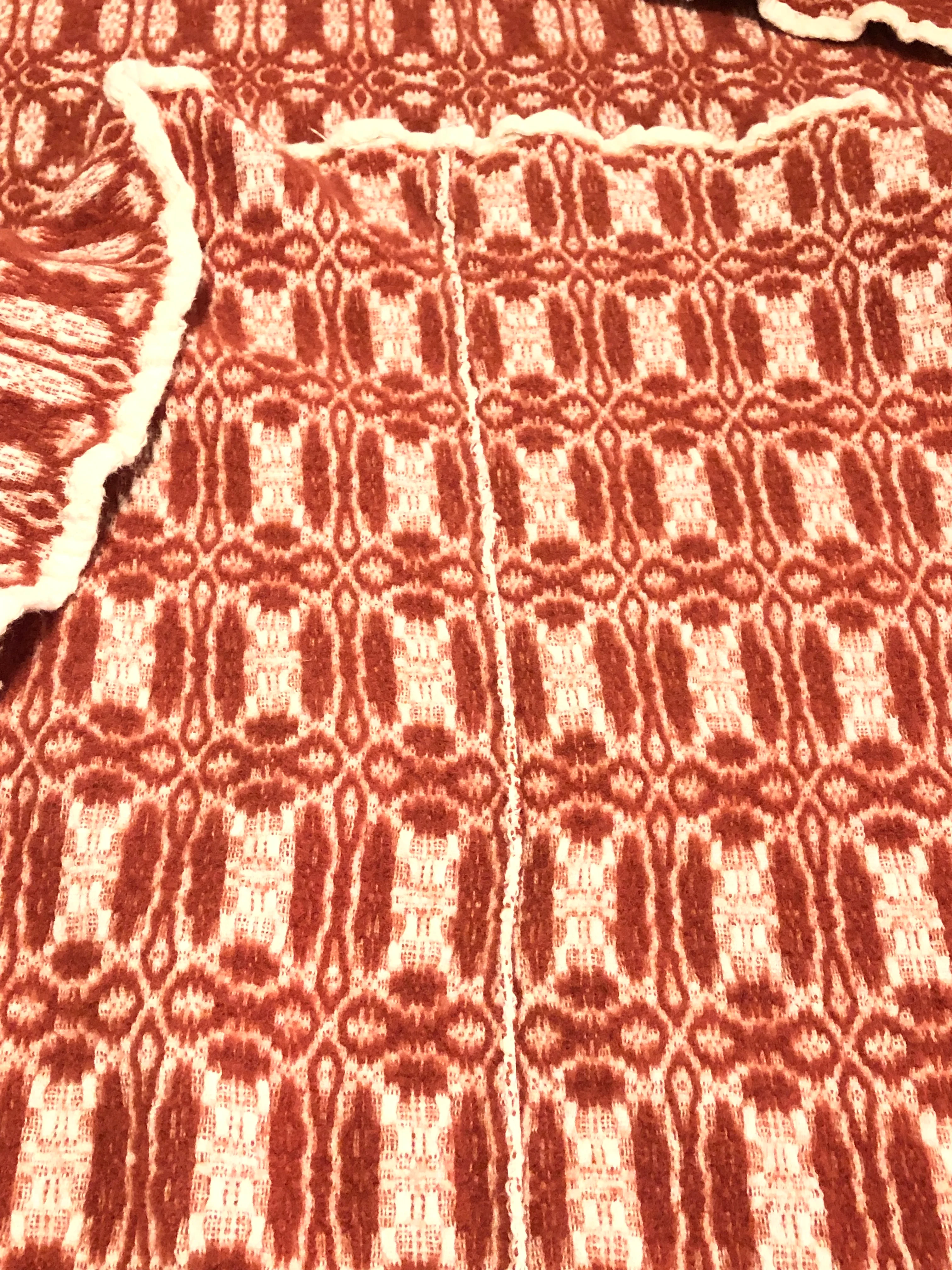 Vintage Wool Handwoven Blanket 54x101 Gorgeous!!! - Image 7