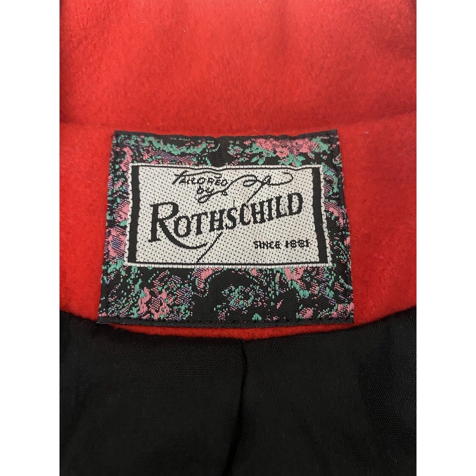 Vintage Wool Swing Coat 70s Rothschild Long Red Buttons Union Made by Rothschild - Image 9