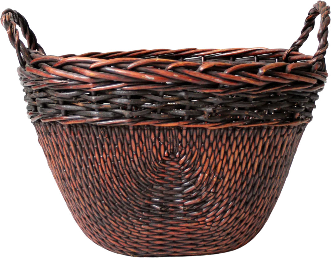 Vintage Woven Basket With Handles