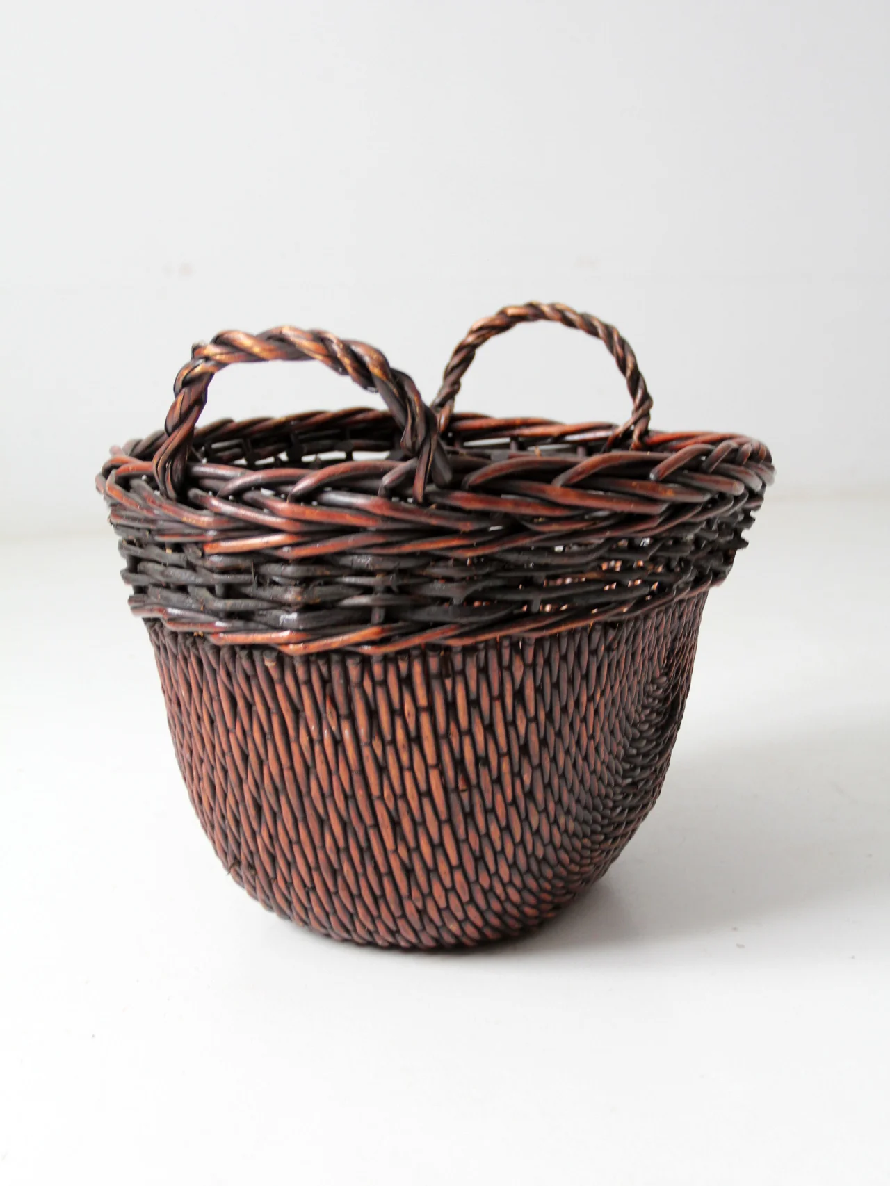 Vintage Woven Basket With Handles - Image 6
