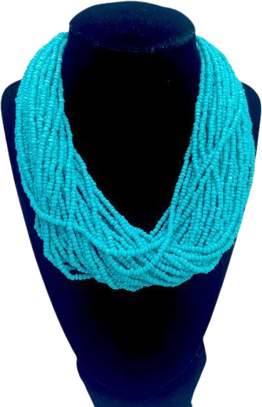 Vntg Naga Seed Bead Necklace Crochet Clasp