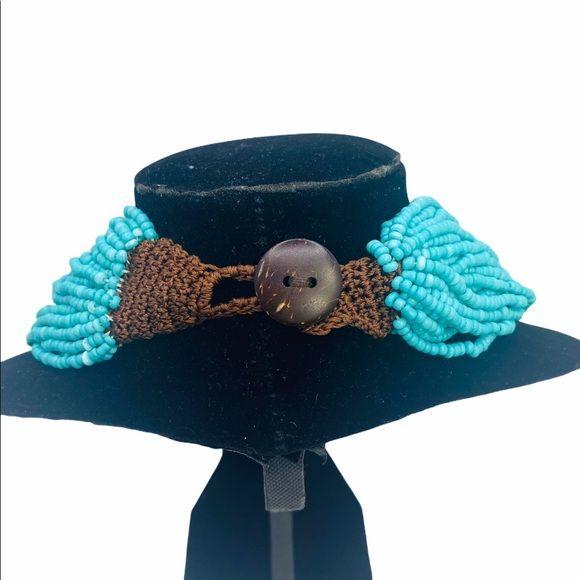 Vntg Naga Seed Bead Necklace Crochet Clasp - Image 2